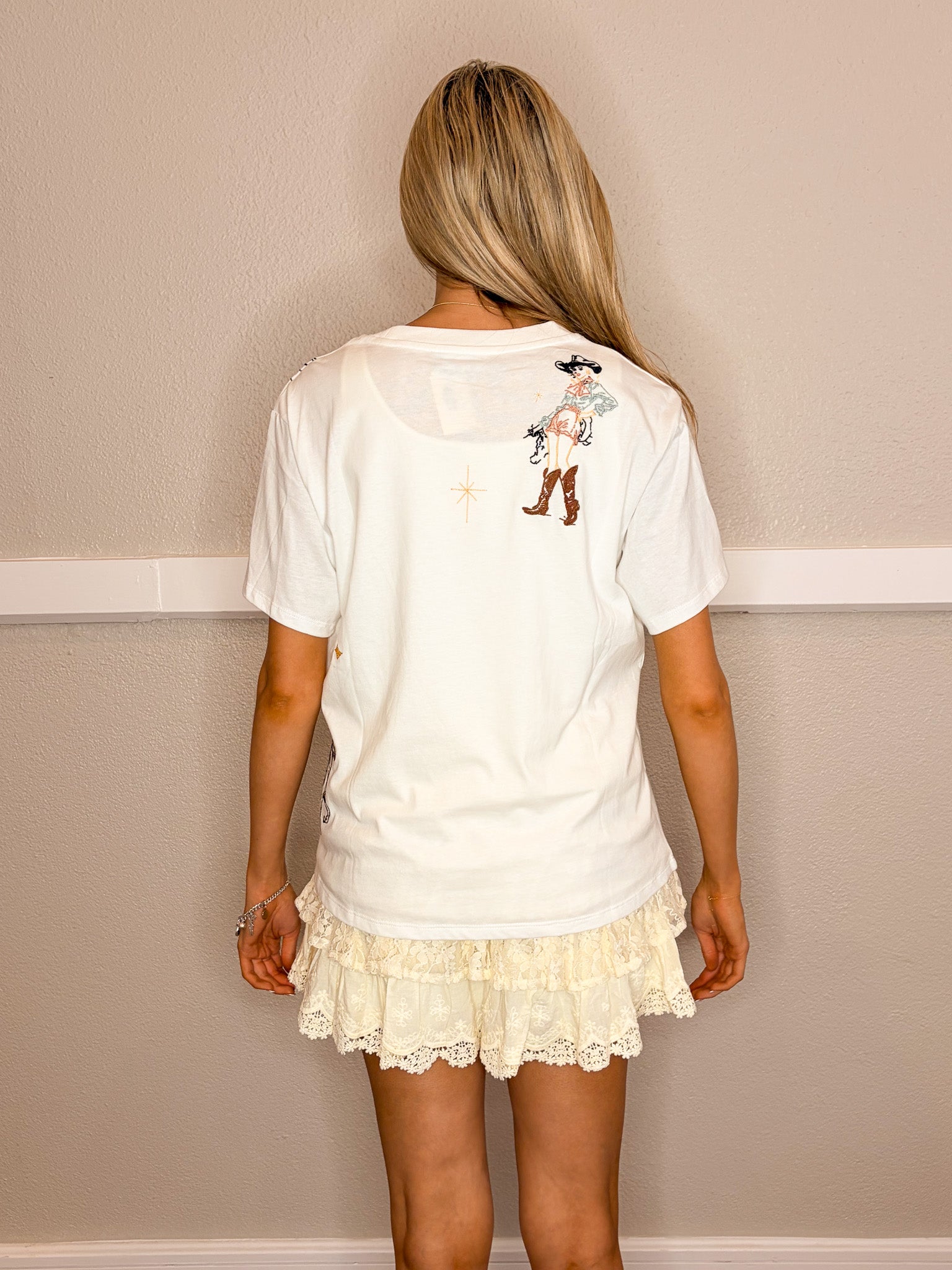 Z Cowgirl Embroidered T-Shirt - Tucker Brown