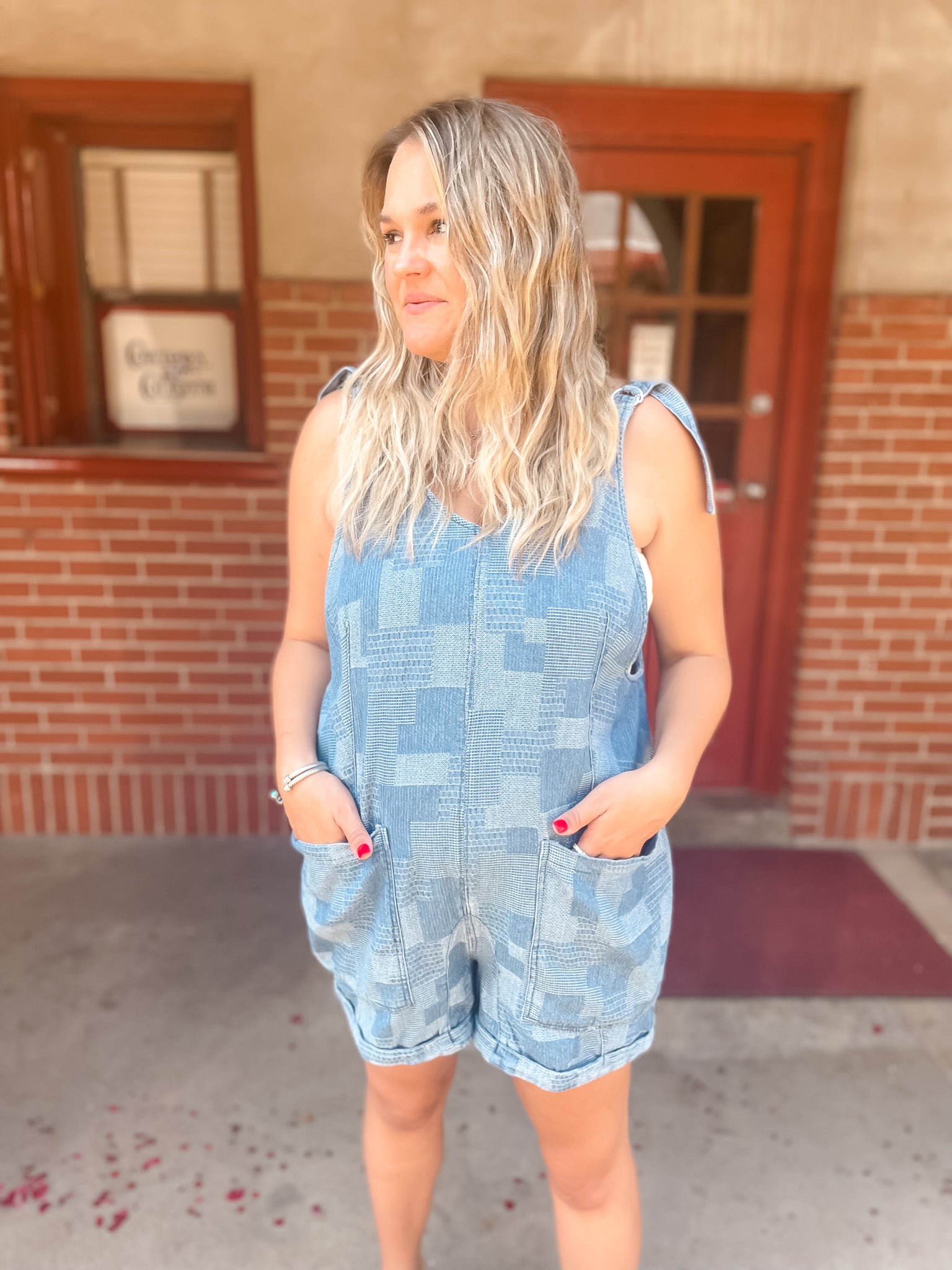 Patchwork Denim Romper