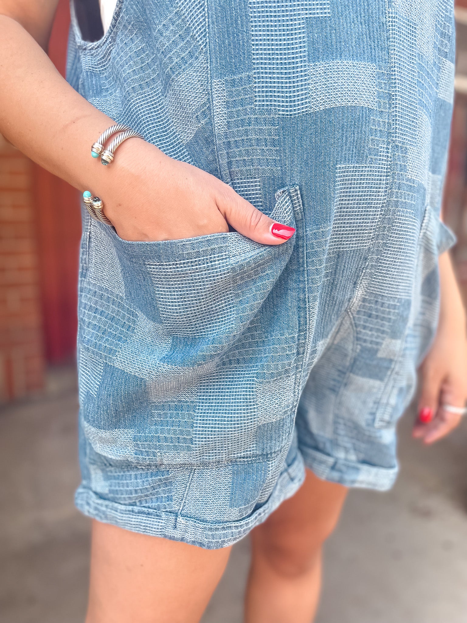 Patchwork Denim Romper