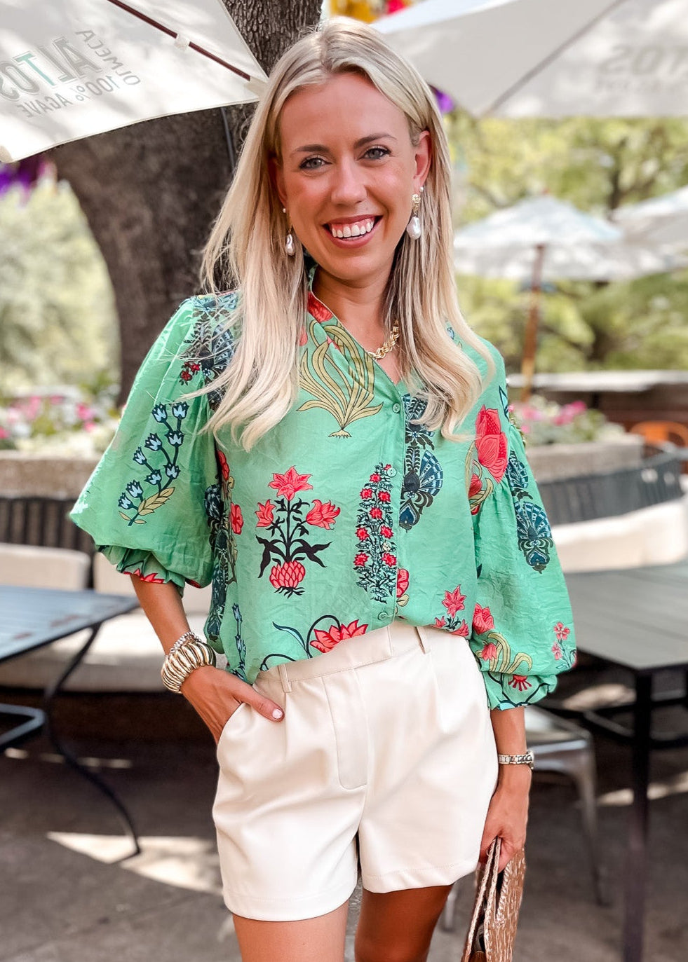 Oriental Garden Top - Green - Tucker Brown