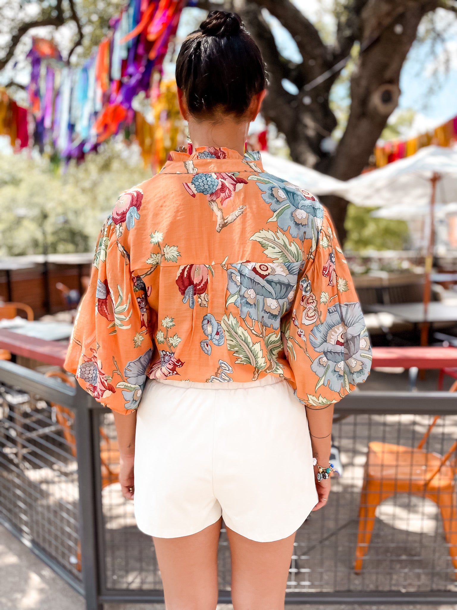 Oriental Garden Top - Coral