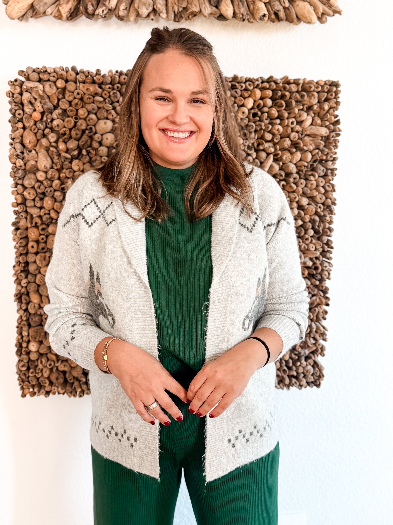 Shawl Collar Horse Cardigan