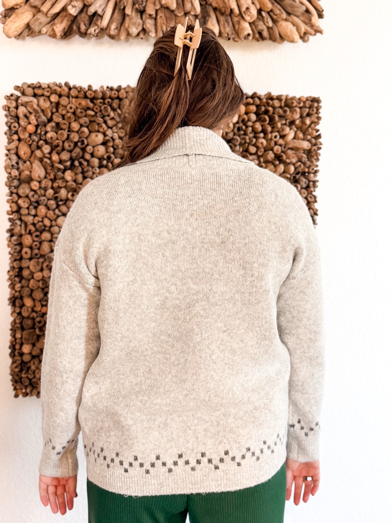 Shawl Collar Horse Cardigan