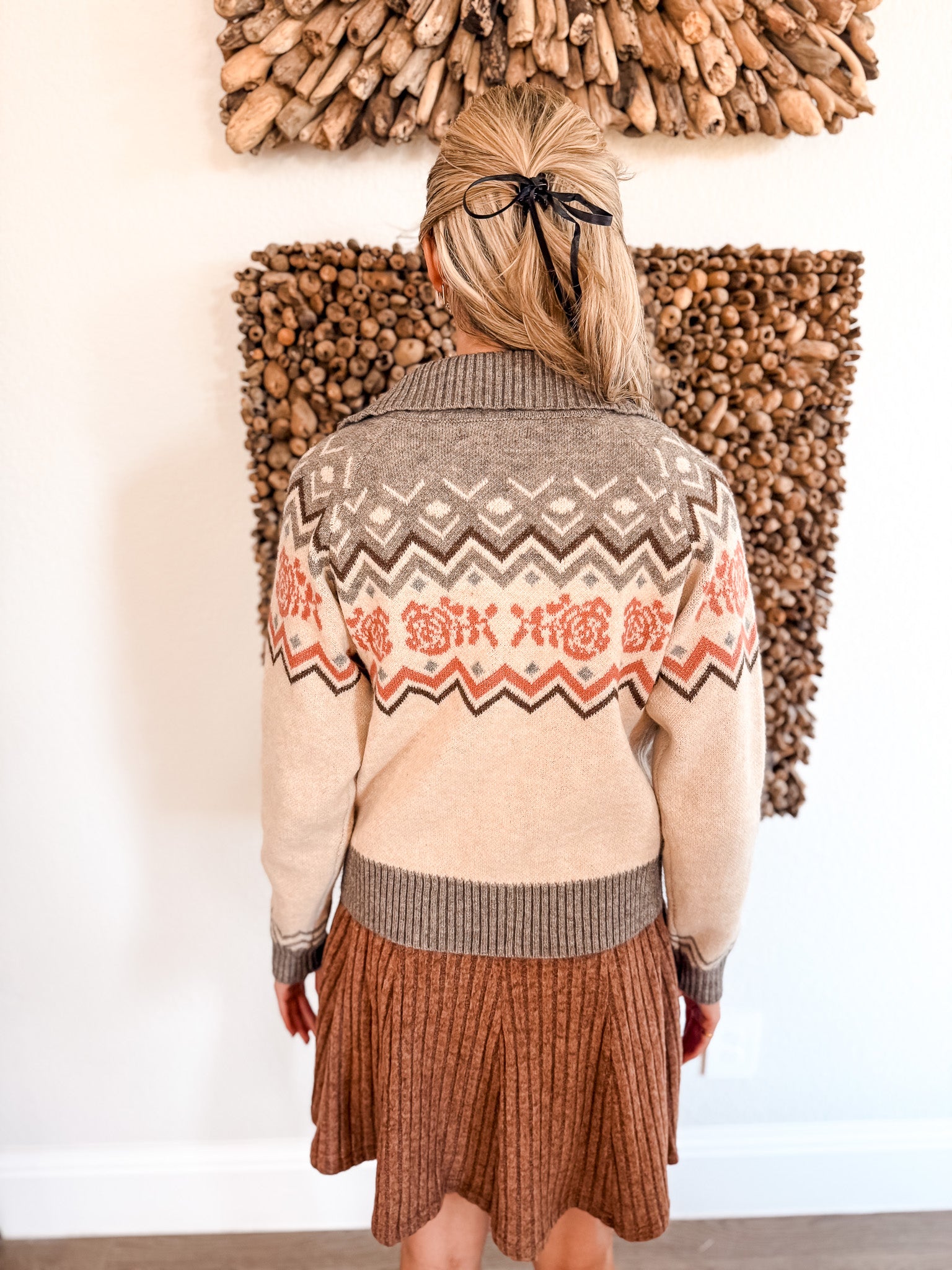 Texas Rose Zip Cardigan