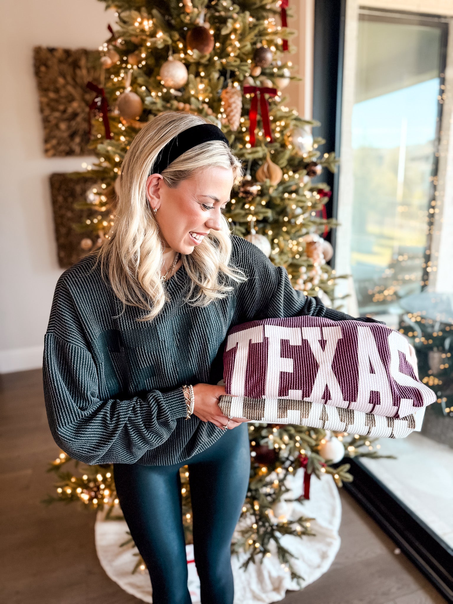 Texas Ribbed Oversized Top - Midnight