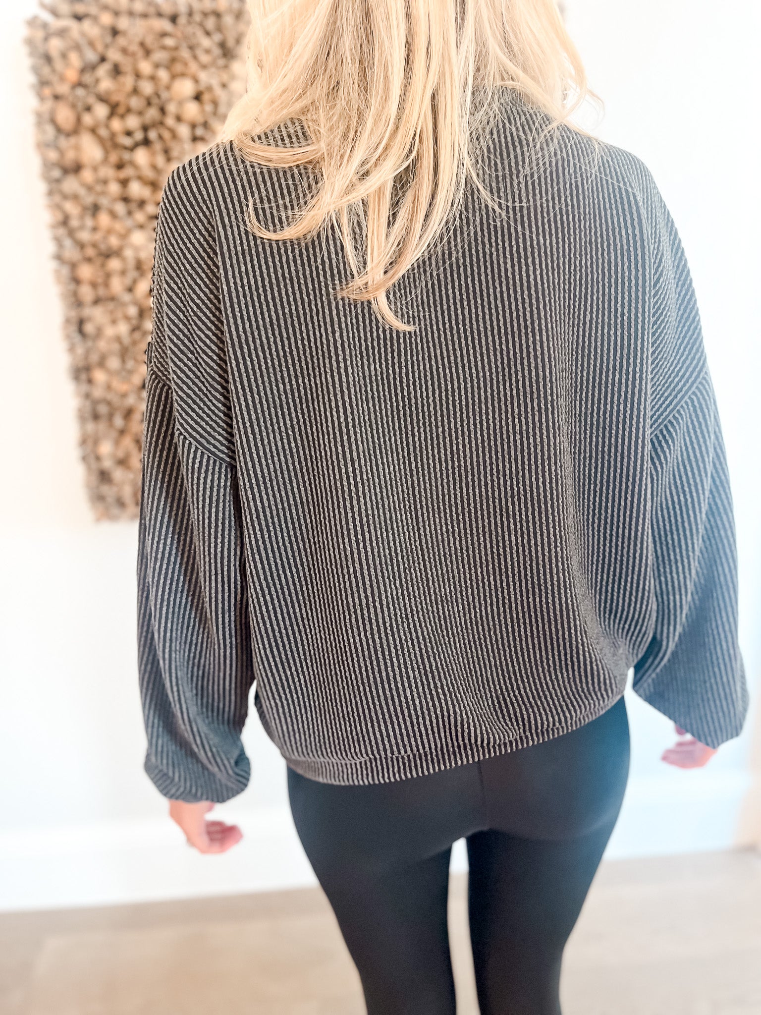 Texas Ribbed Oversized Top - Midnight