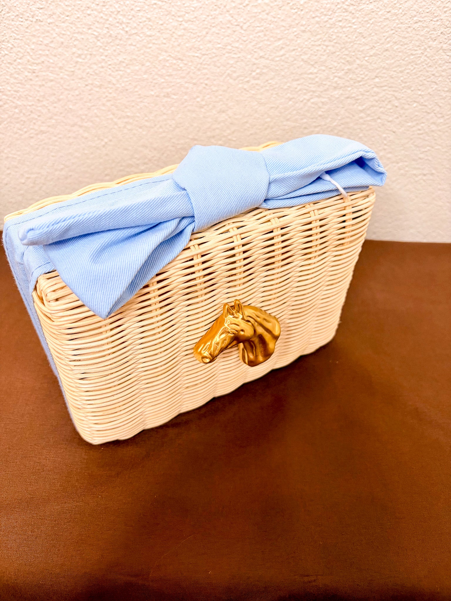 Derby Bow Clutch - Sky Blue