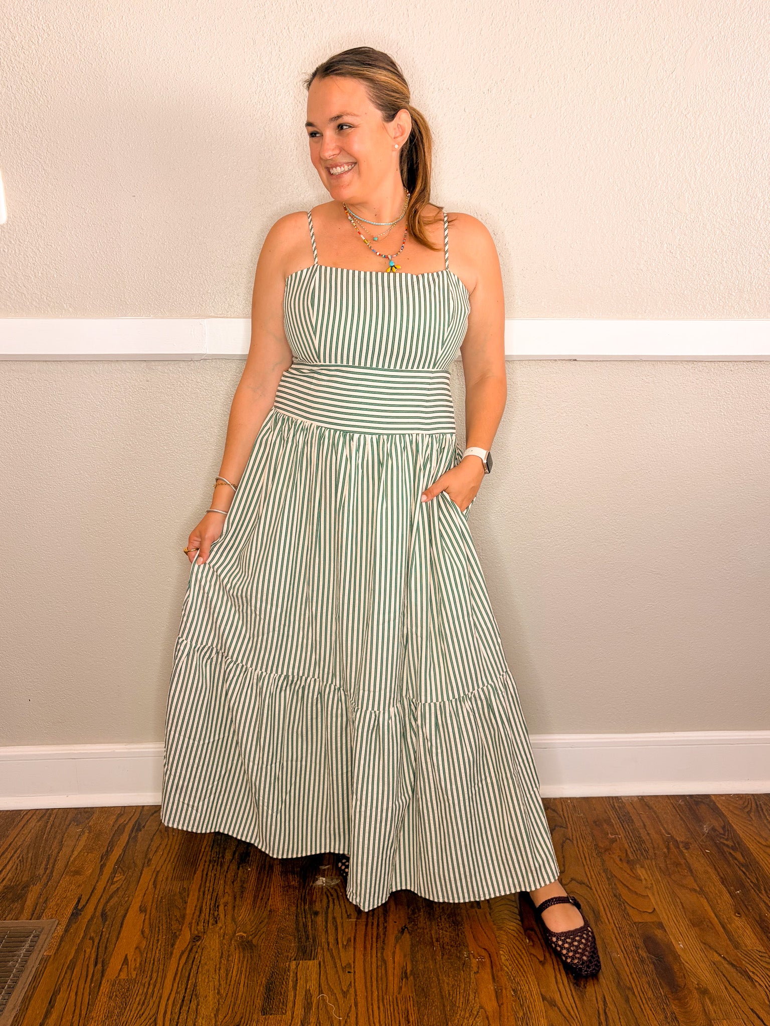 Sunny Days Stripe Dress - Green