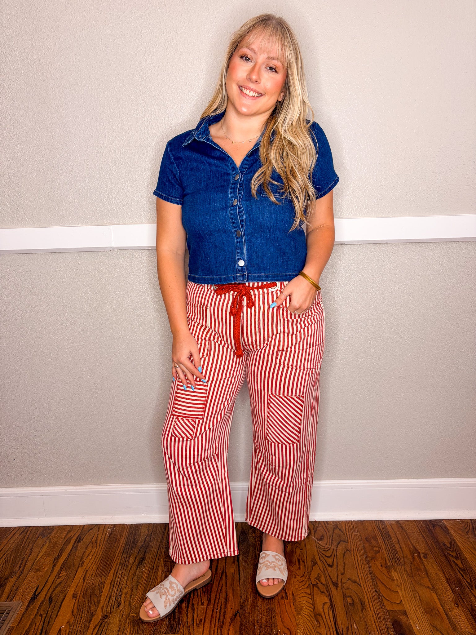 Sharla Denim Crop Shirt