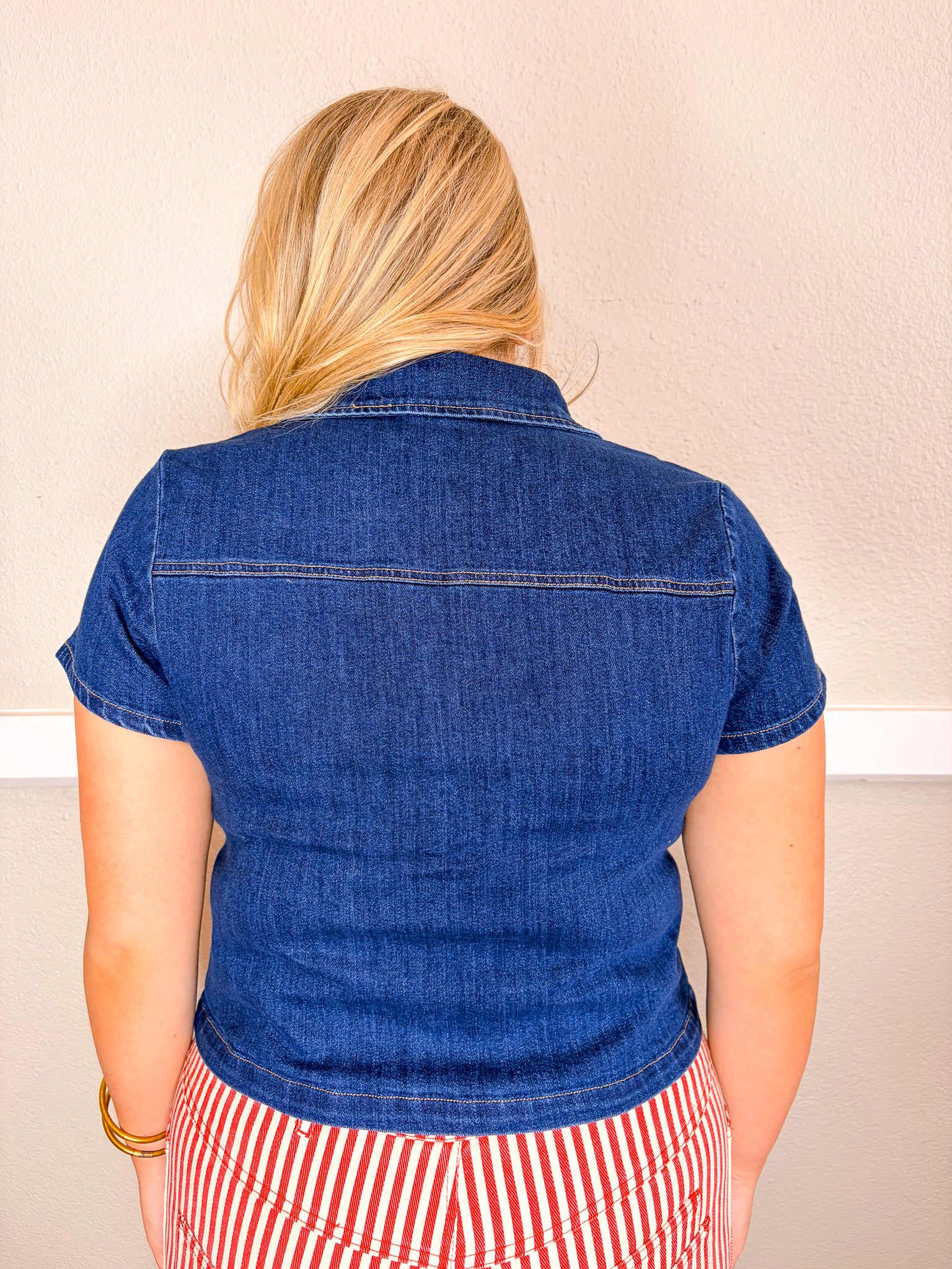 Sharla Denim Crop Shirt