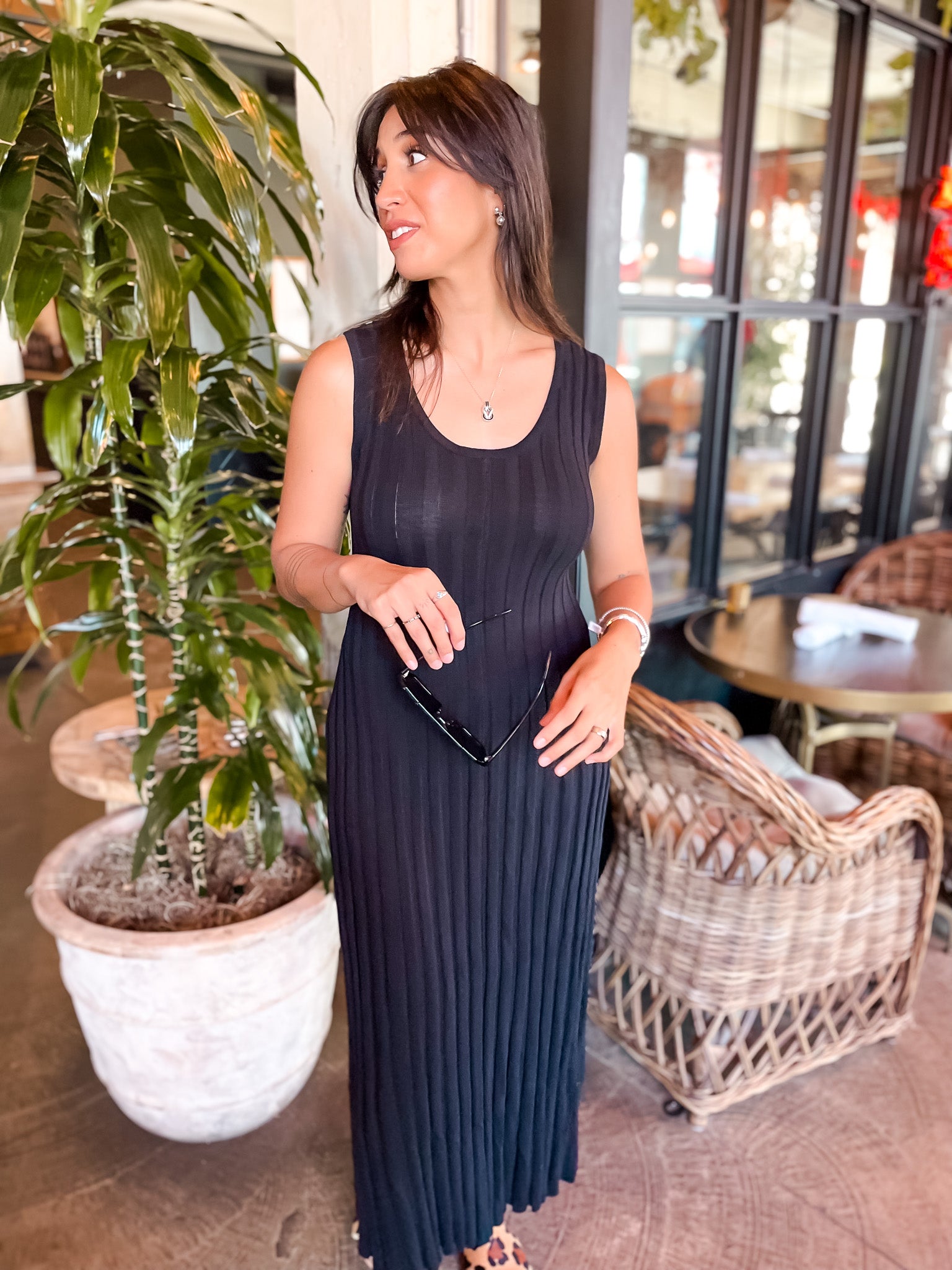 Pleats A Plenty Dress - Black