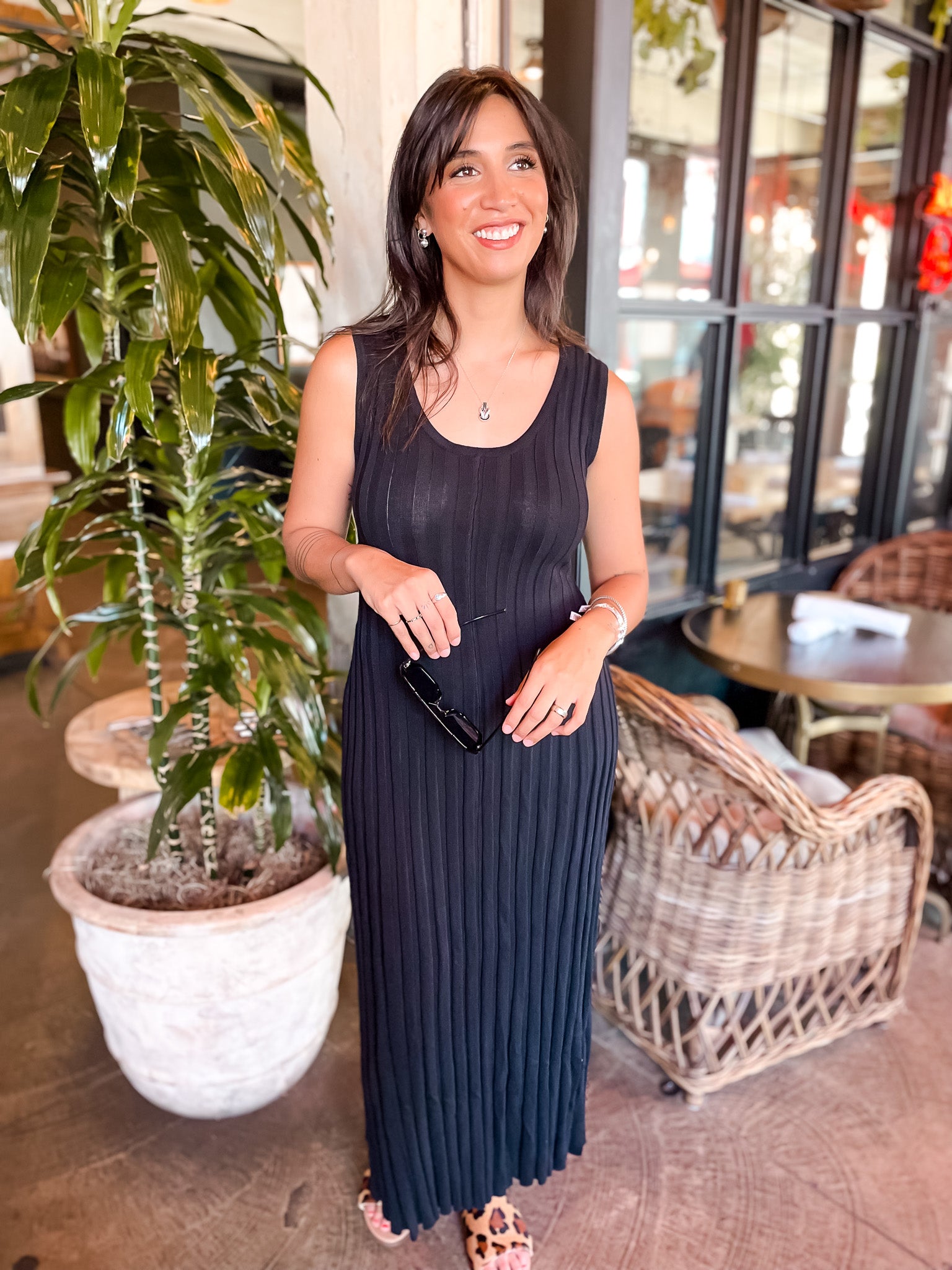 Pleats A Plenty Dress - Black