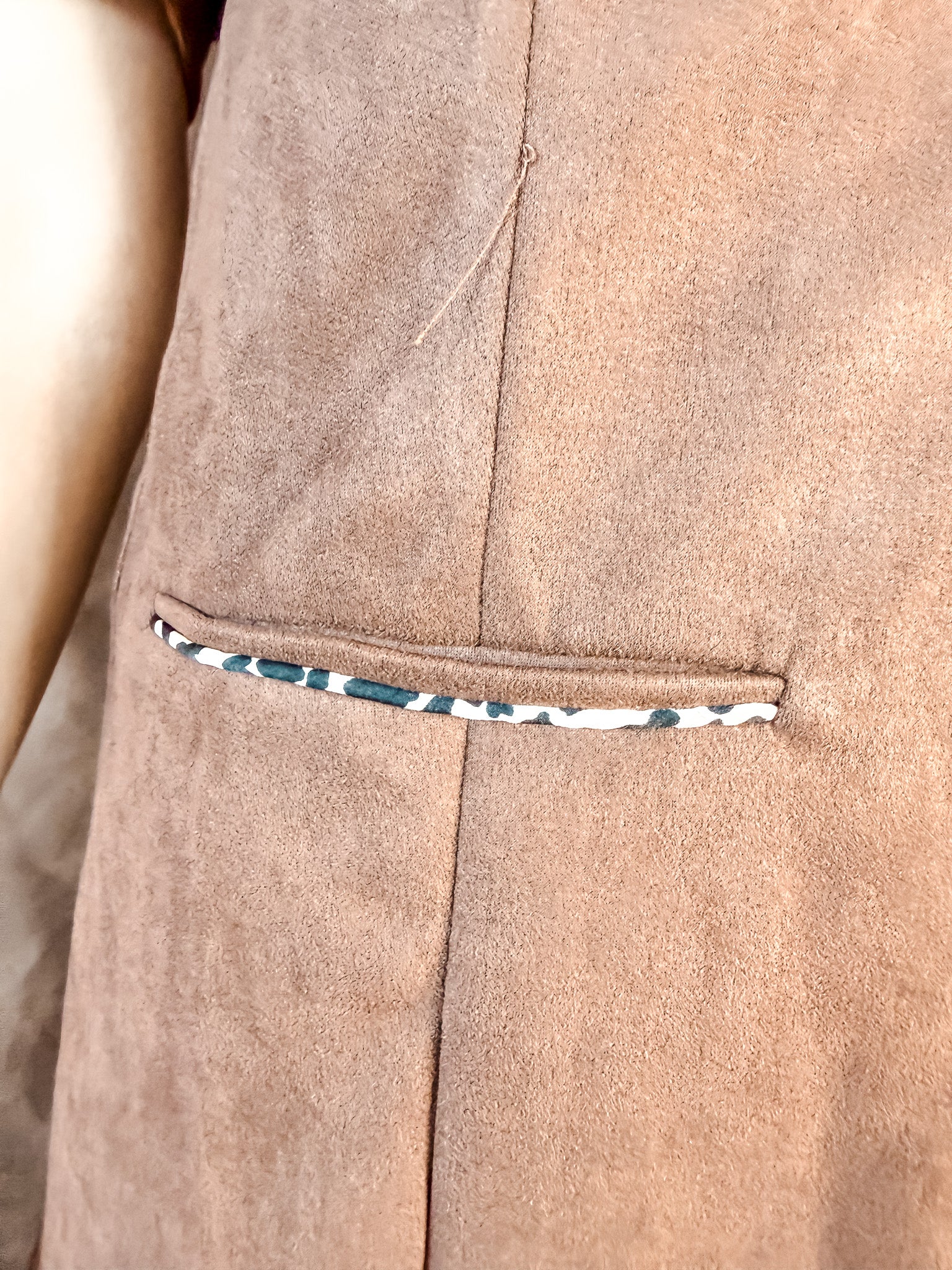 Spotted Piping Suede Dress - Chocolate