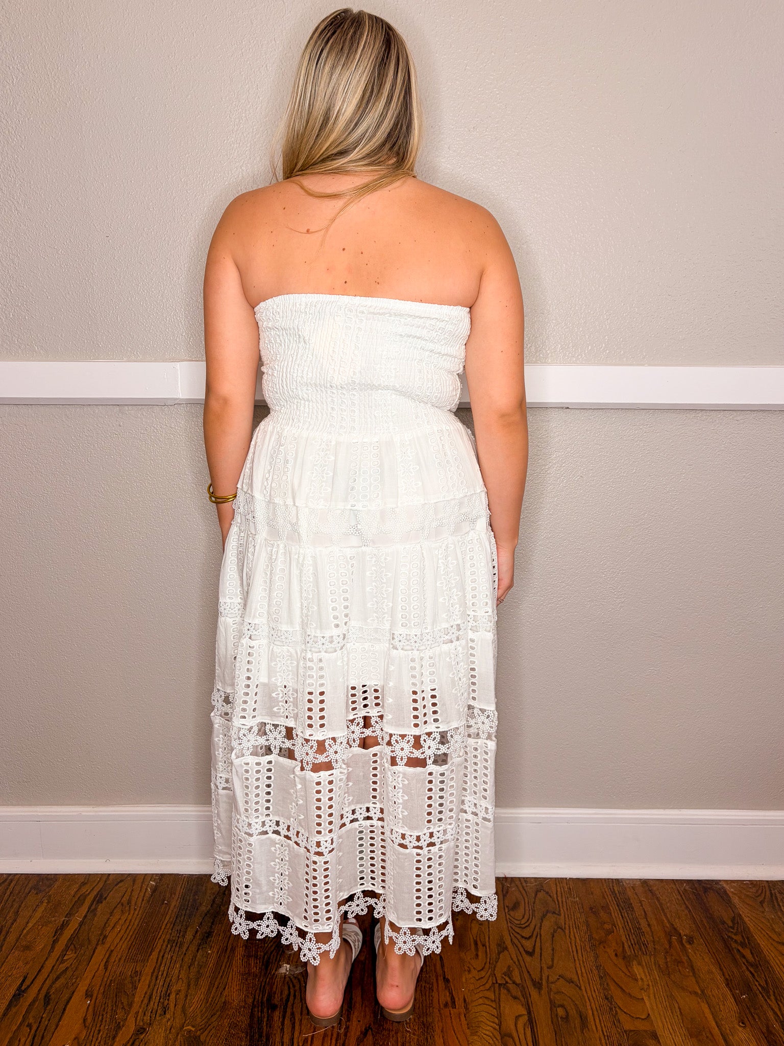 Eyelet Love Tube Dress - White