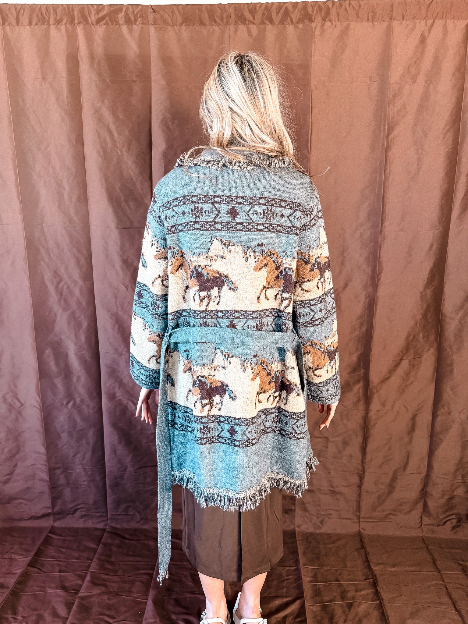 Wild Horses Sweater Jacket - Charcoal