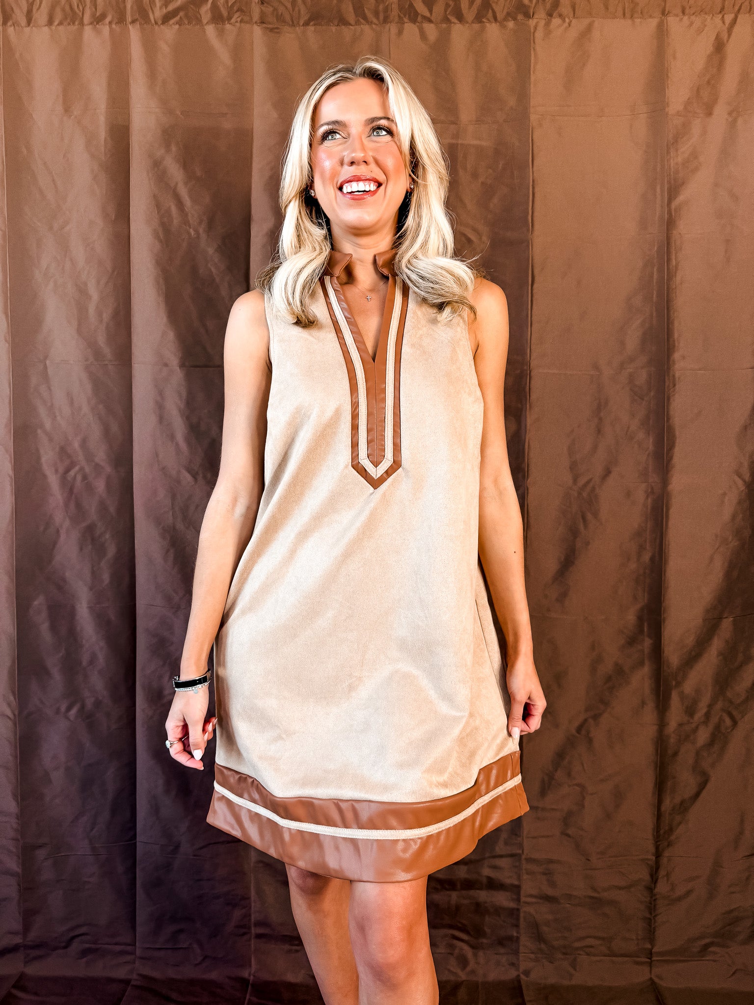 Two Tone Suede Dress