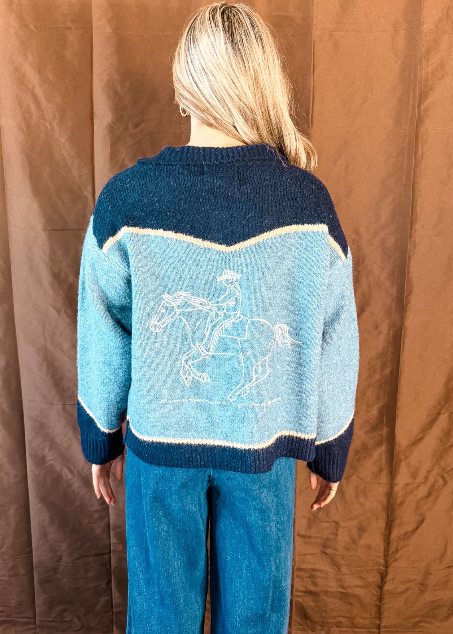 Ropin' Roundup Cardigan - Blue