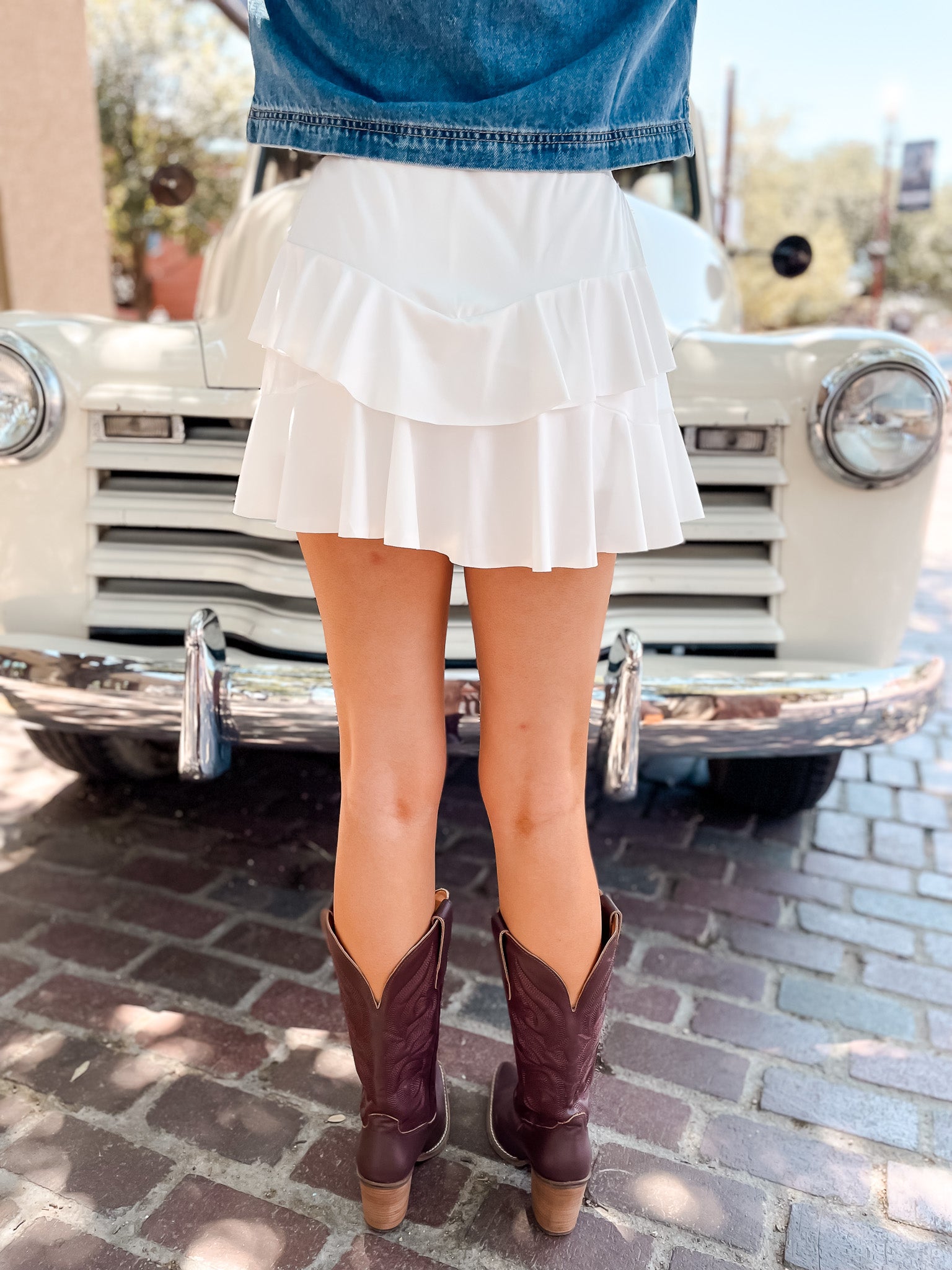 Double Ruffle Skort - Ivory