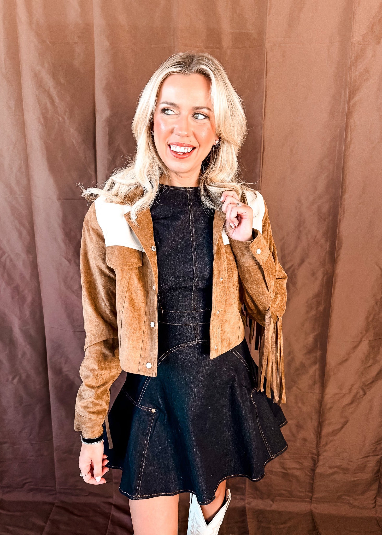 Two Tone Fringe Jacket