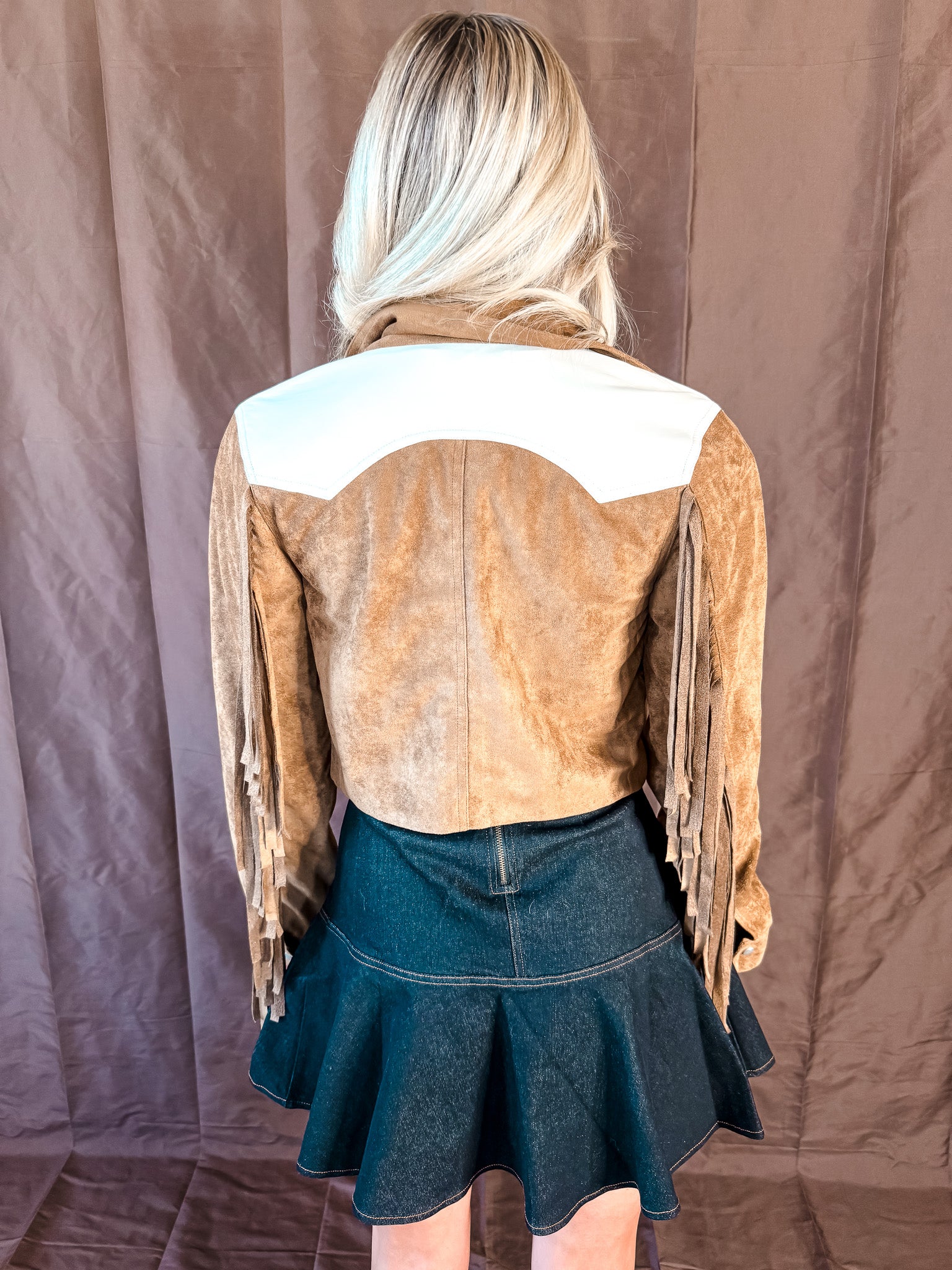 Two Tone Fringe Jacket