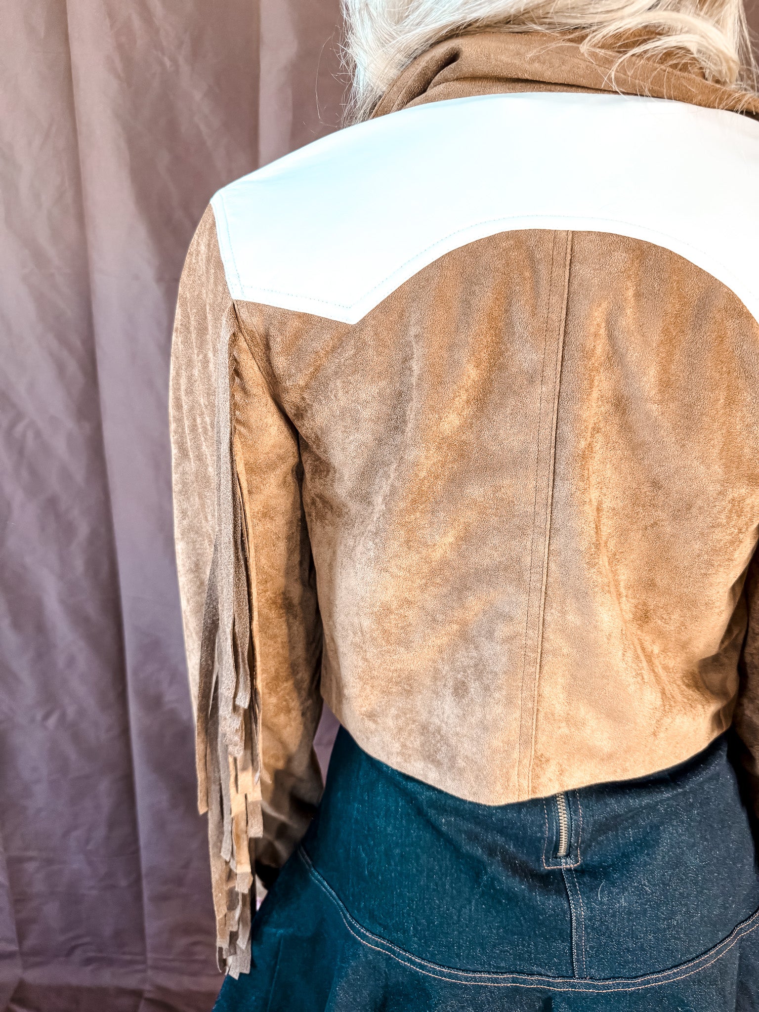 Two Tone Fringe Jacket