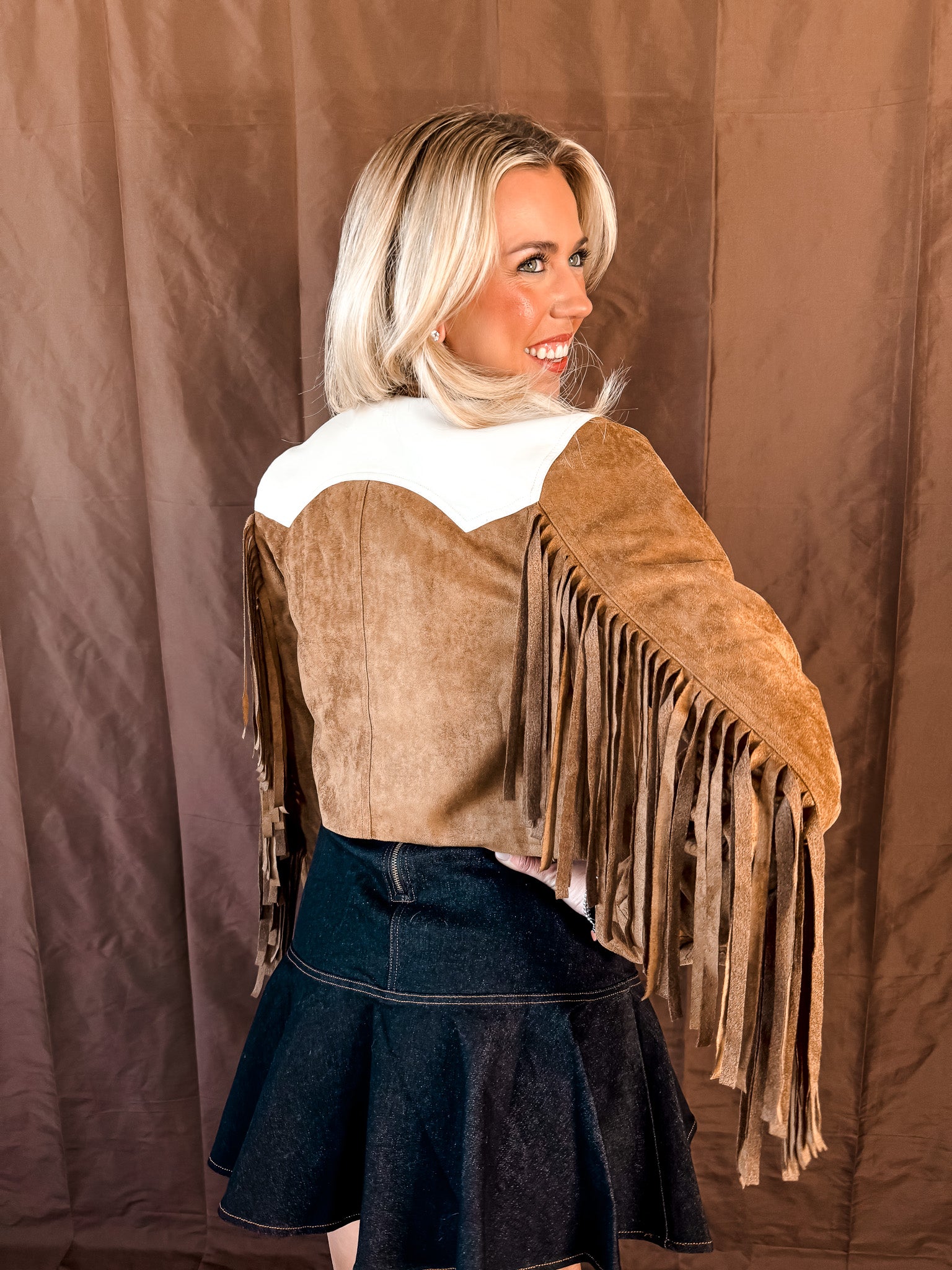 Two Tone Fringe Jacket