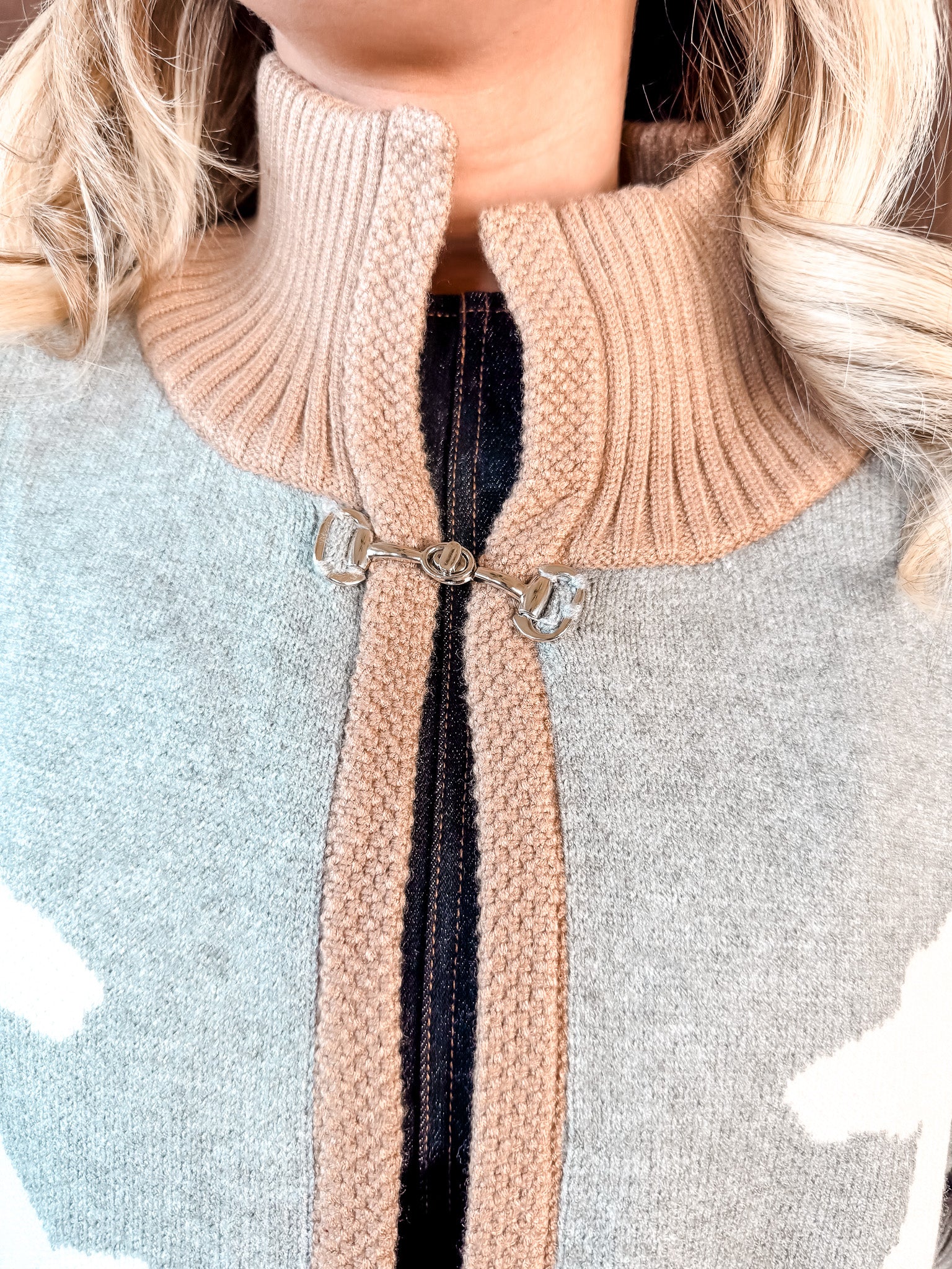 Pair Of Stallions Cardigan - Grey