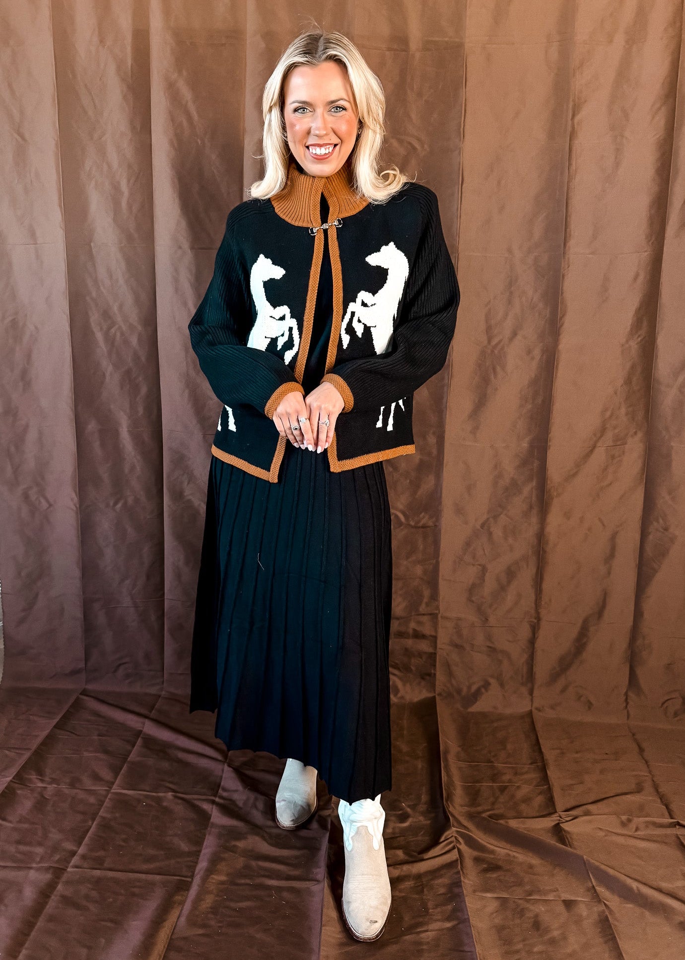 Pair of Stallions Cardigan - Black