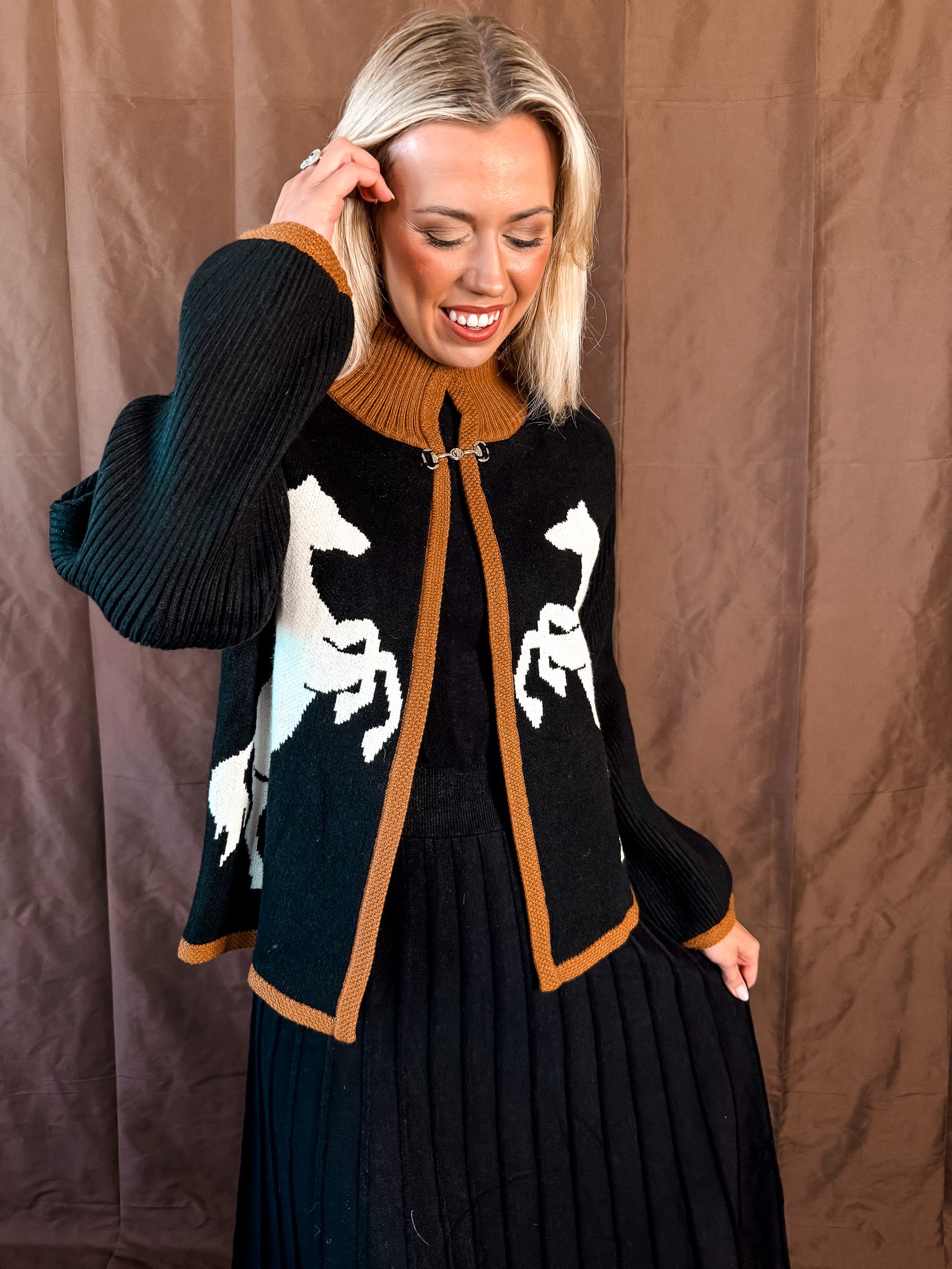 Pair of Stallions Cardigan - Black
