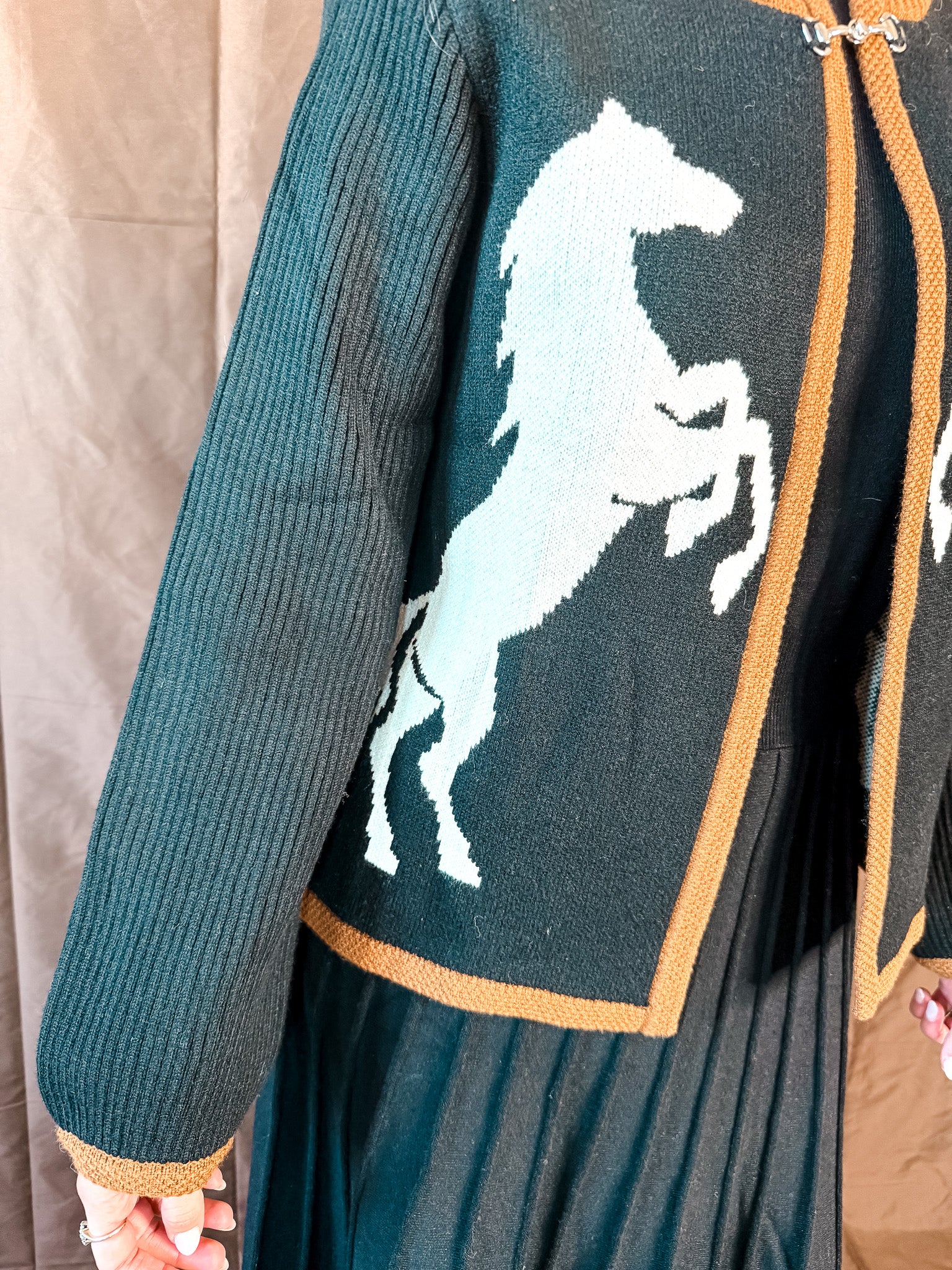 Pair of Stallions Cardigan - Black