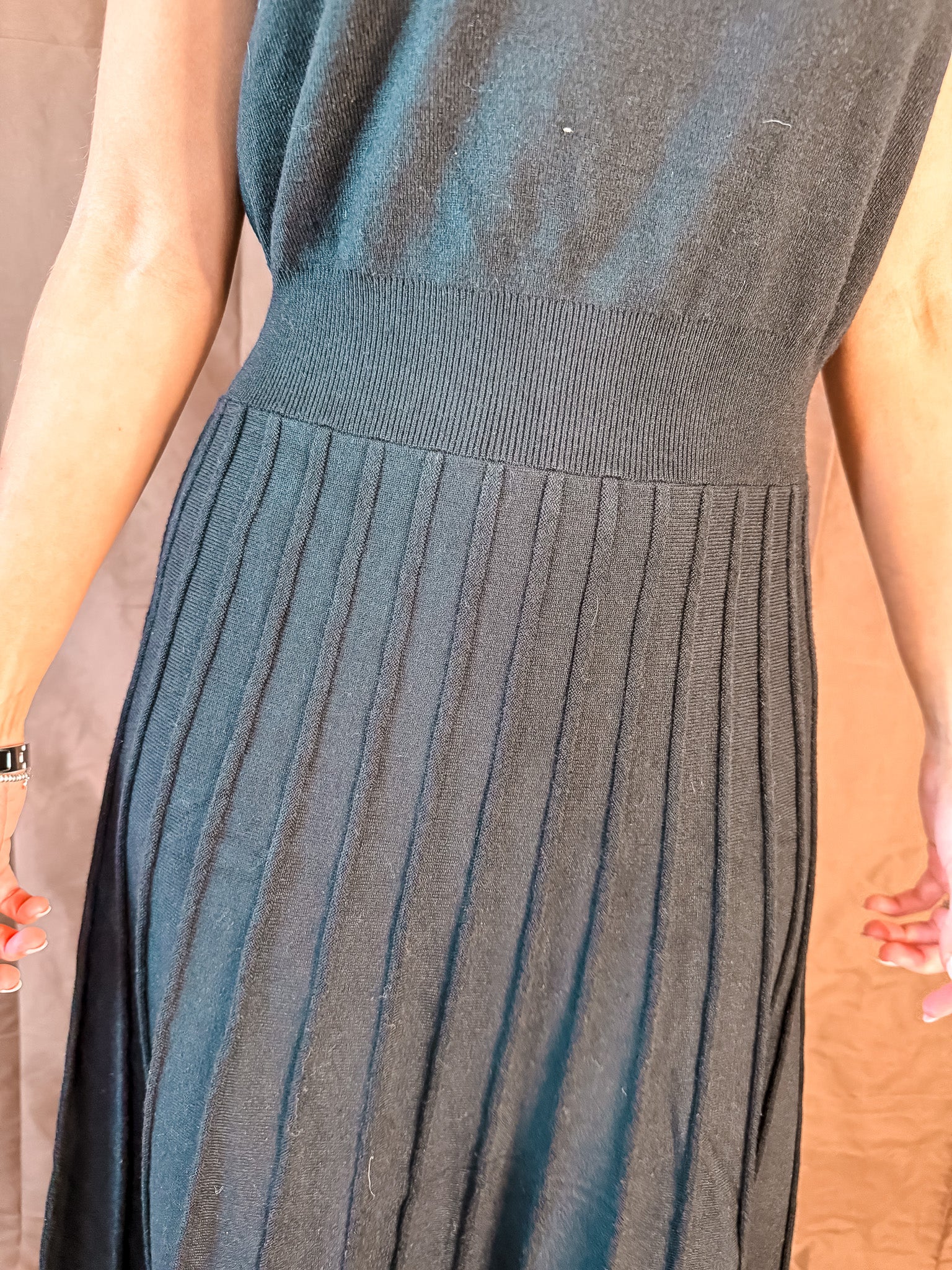 Knit Pleated Skirt Dress