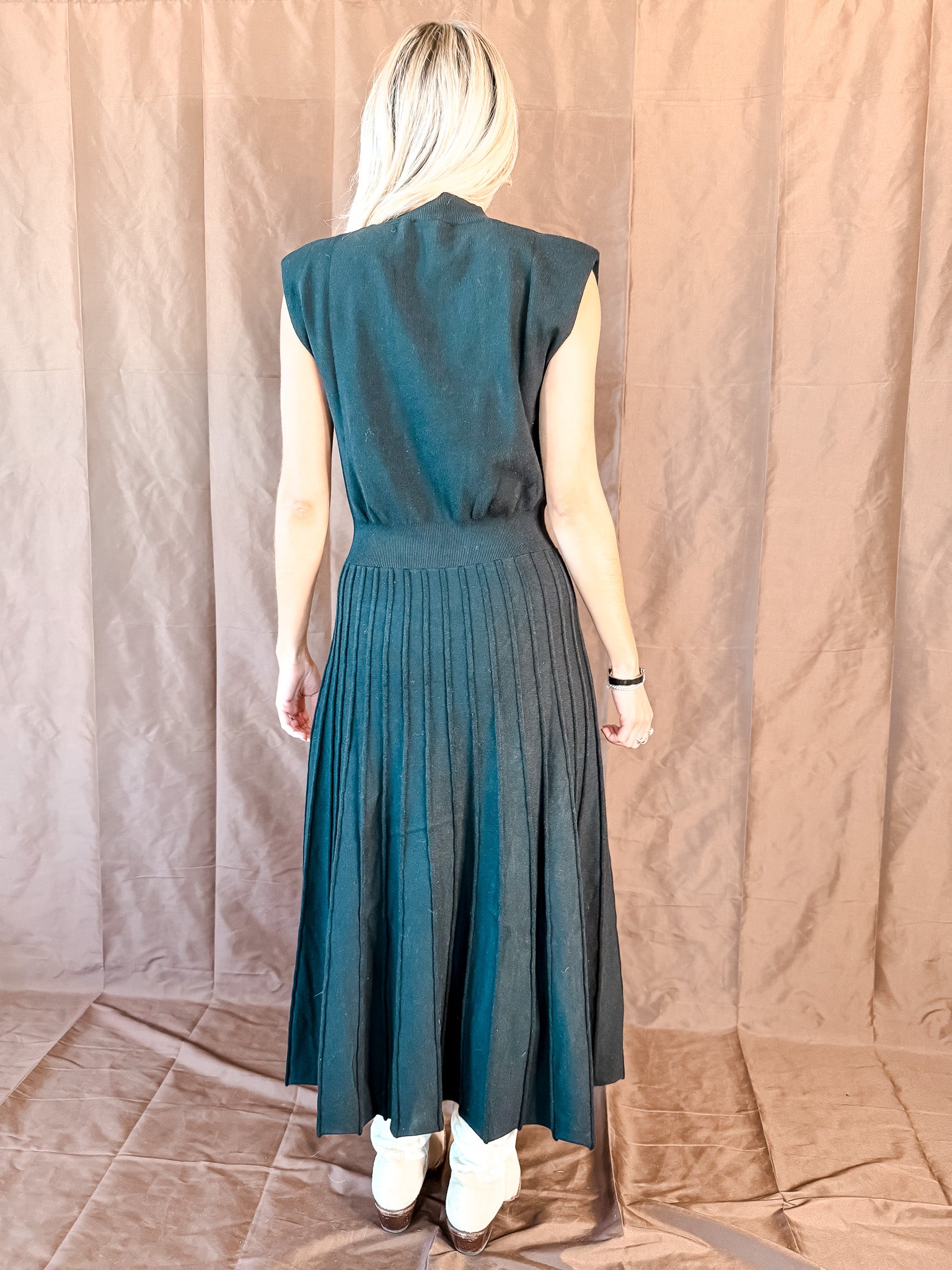 Knit Pleated Skirt Dress