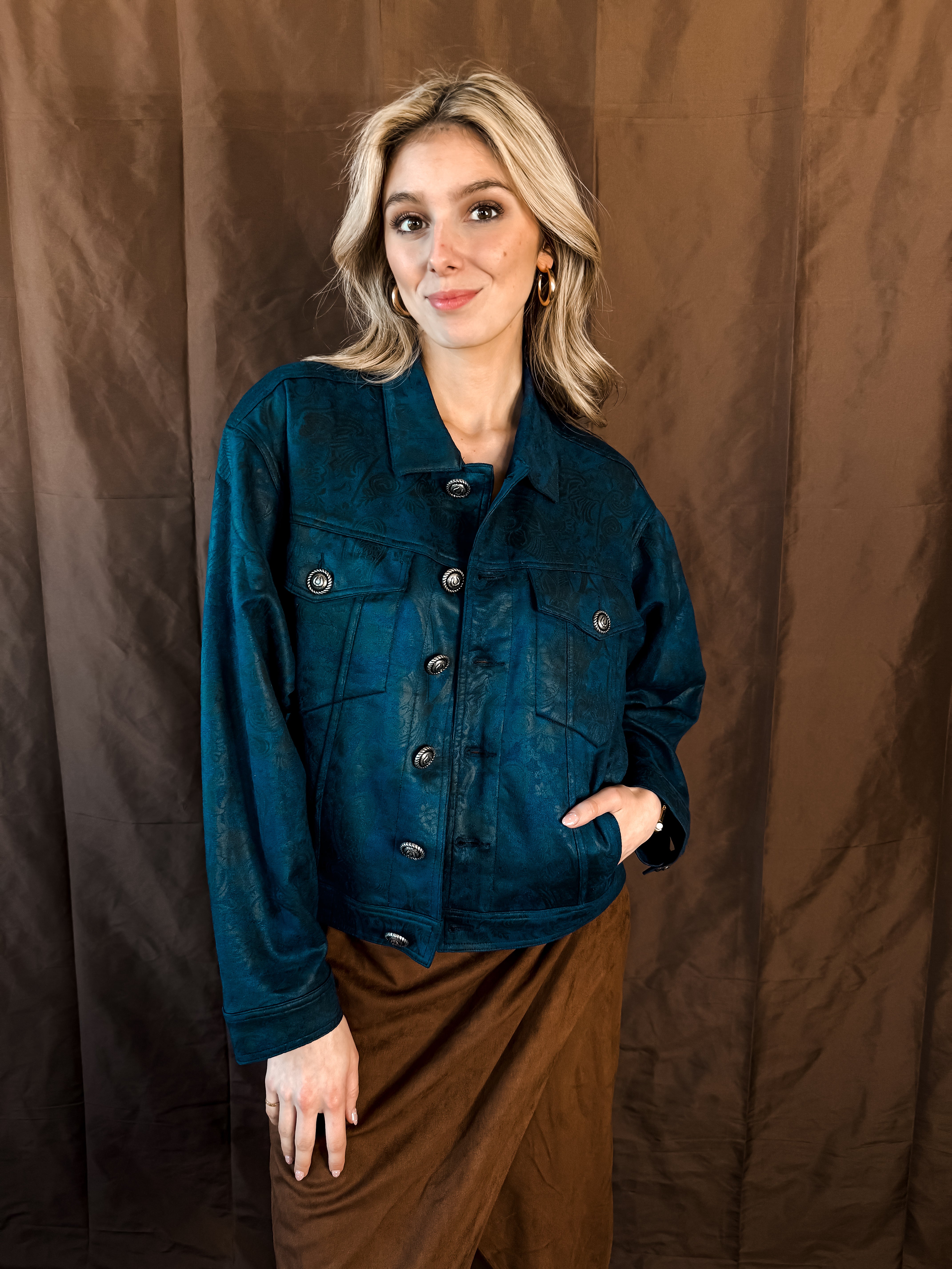 Abilene Suede Jacket - Navy