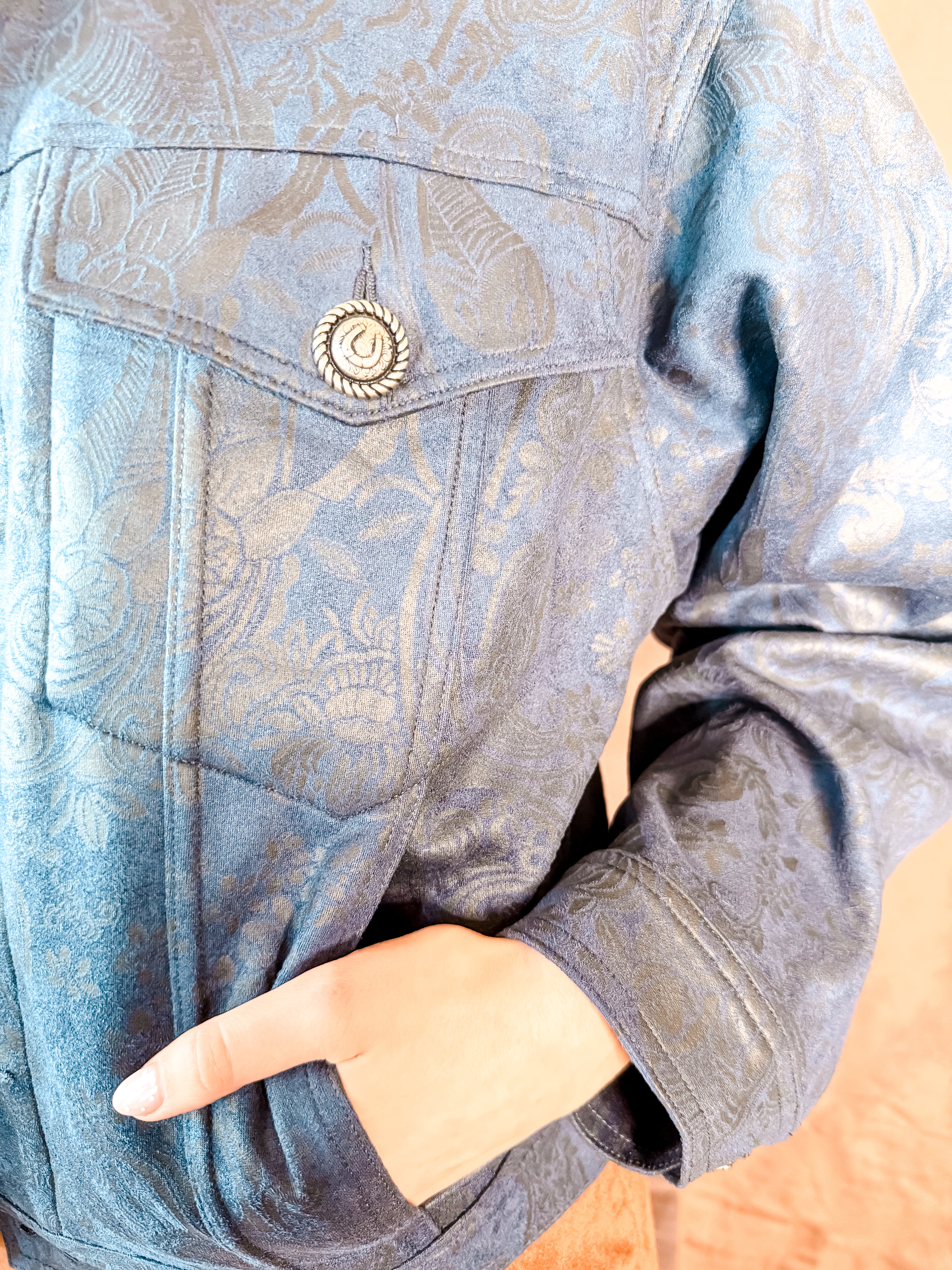 Abilene Suede Jacket - Navy