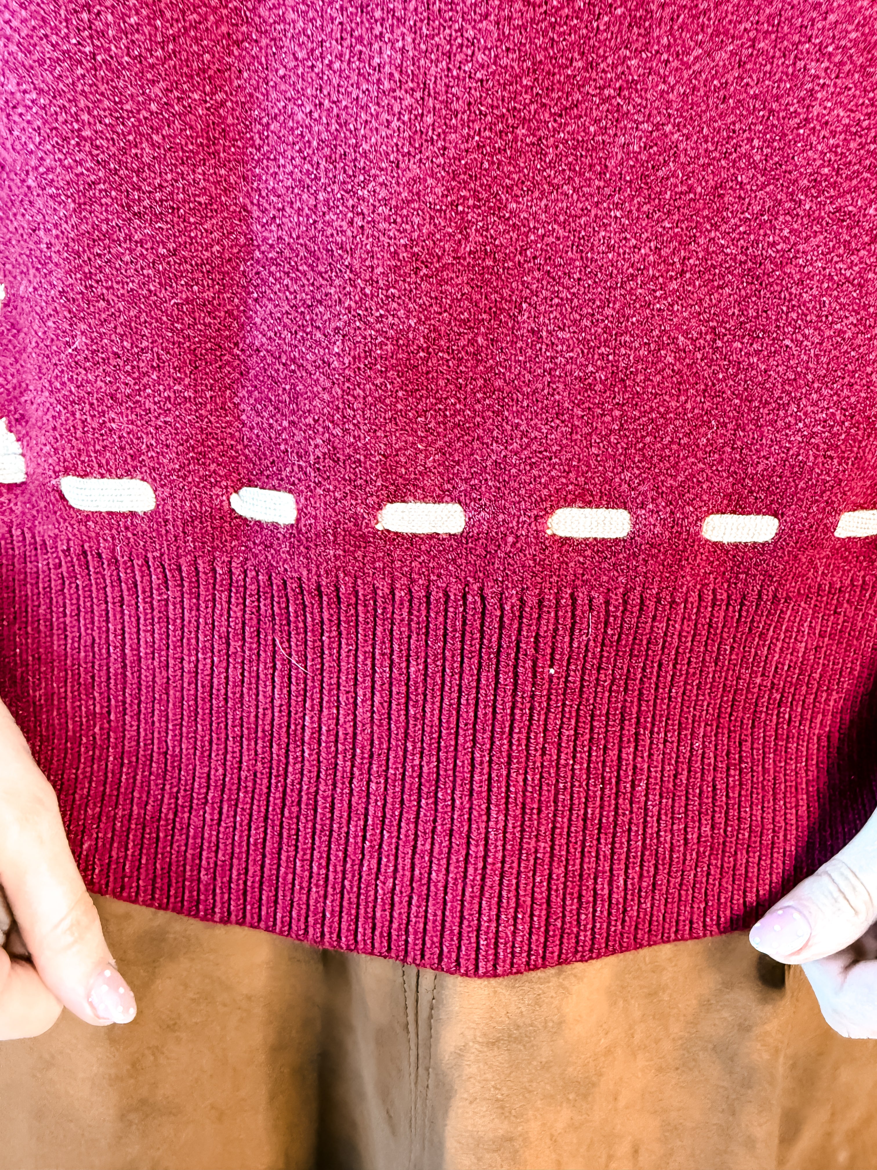 Trophy Horse Sweater Vest - Burgundy