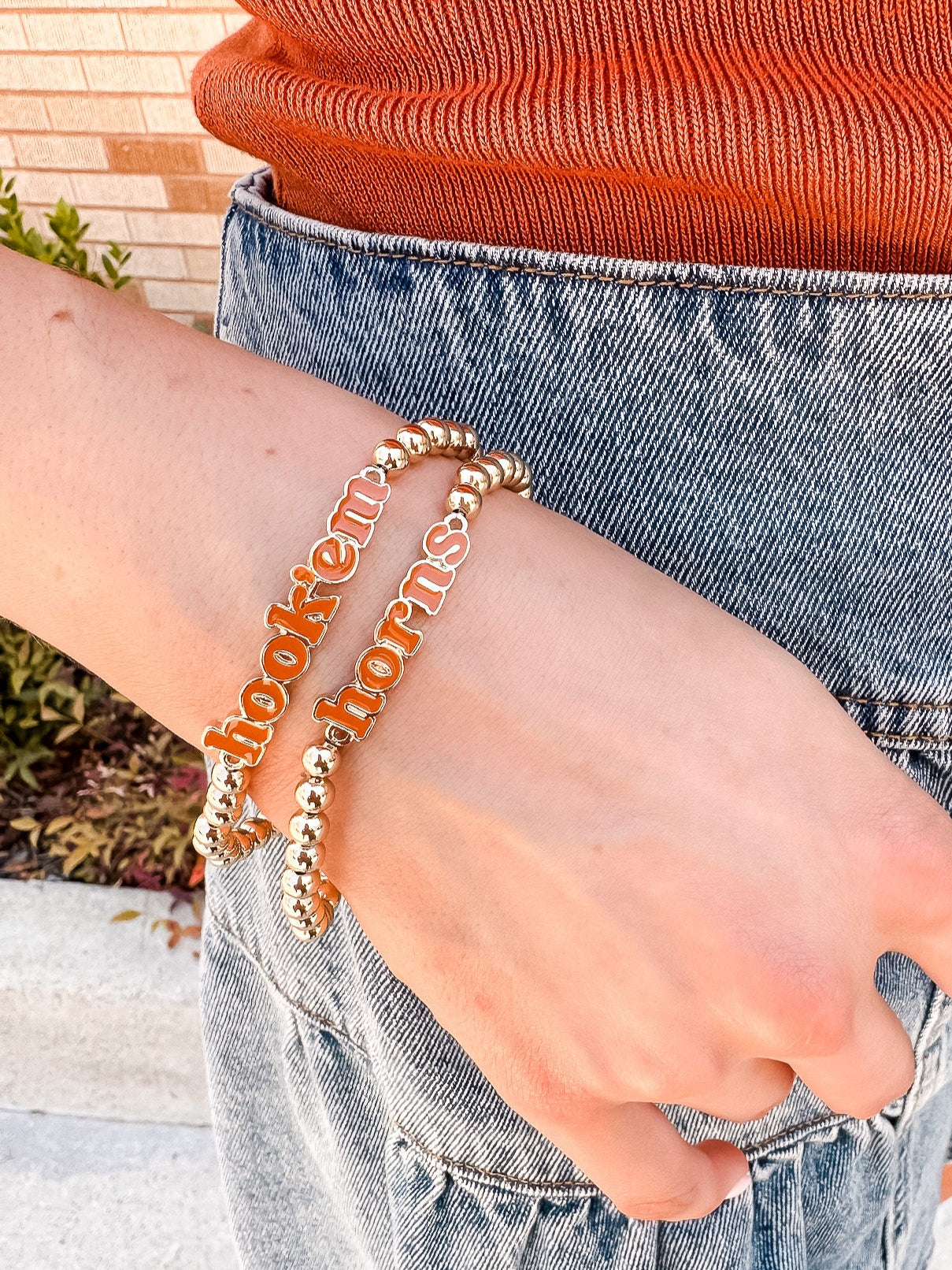 Texas Longhorns Slogan Bracelet Set