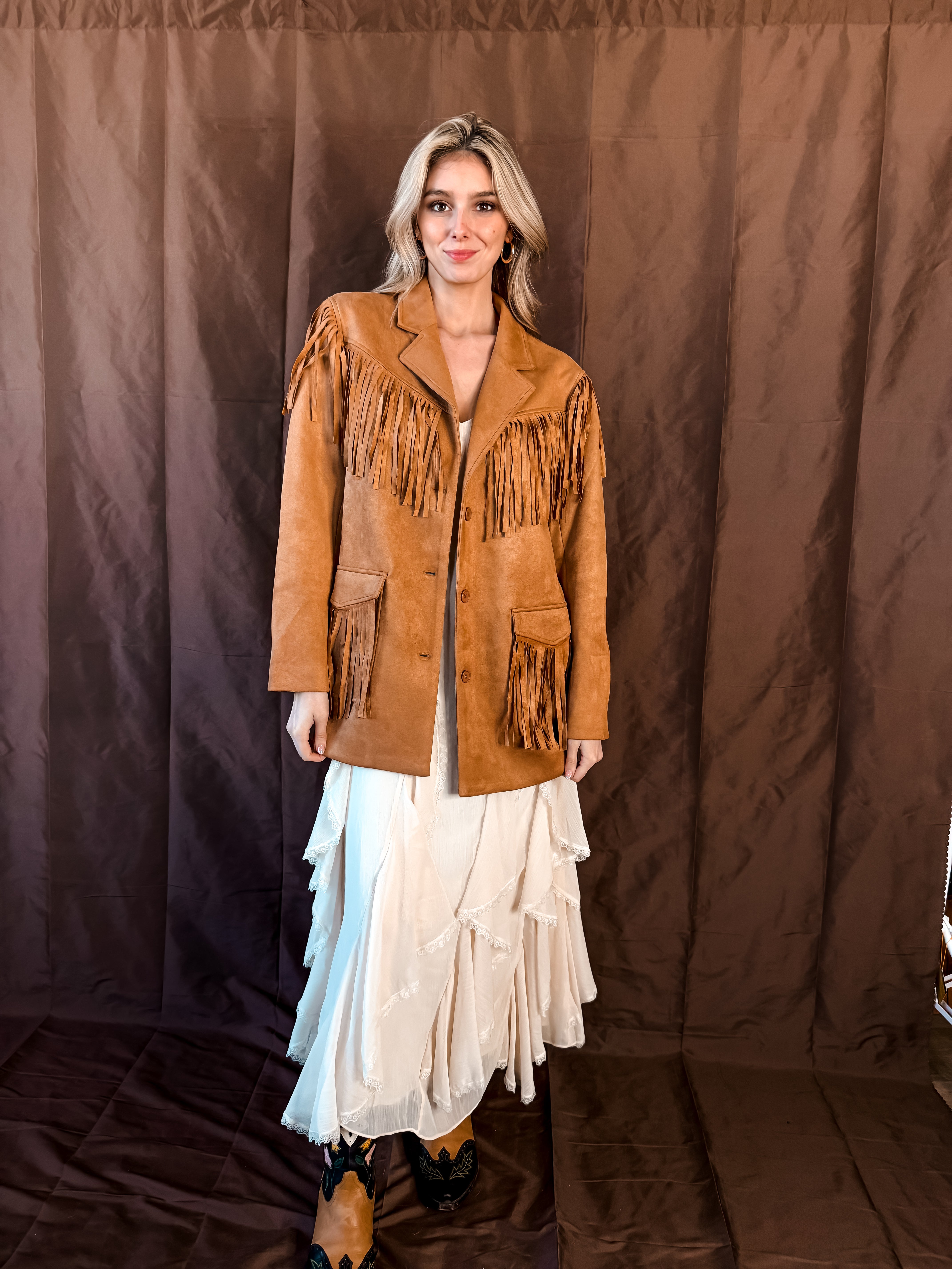 Stock Show Fringe Jacket Brown