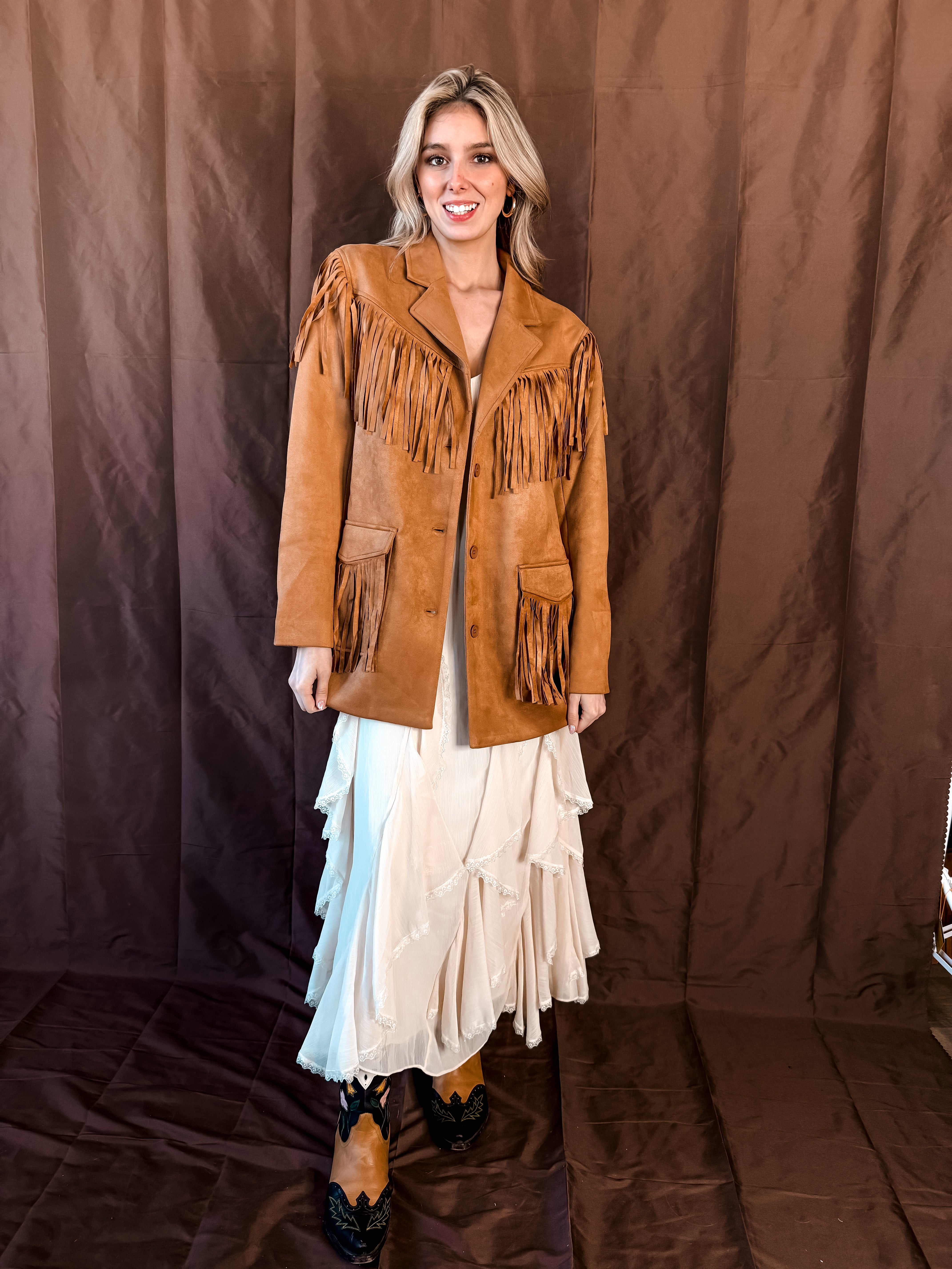 Stock Show Fringe Jacket Brown