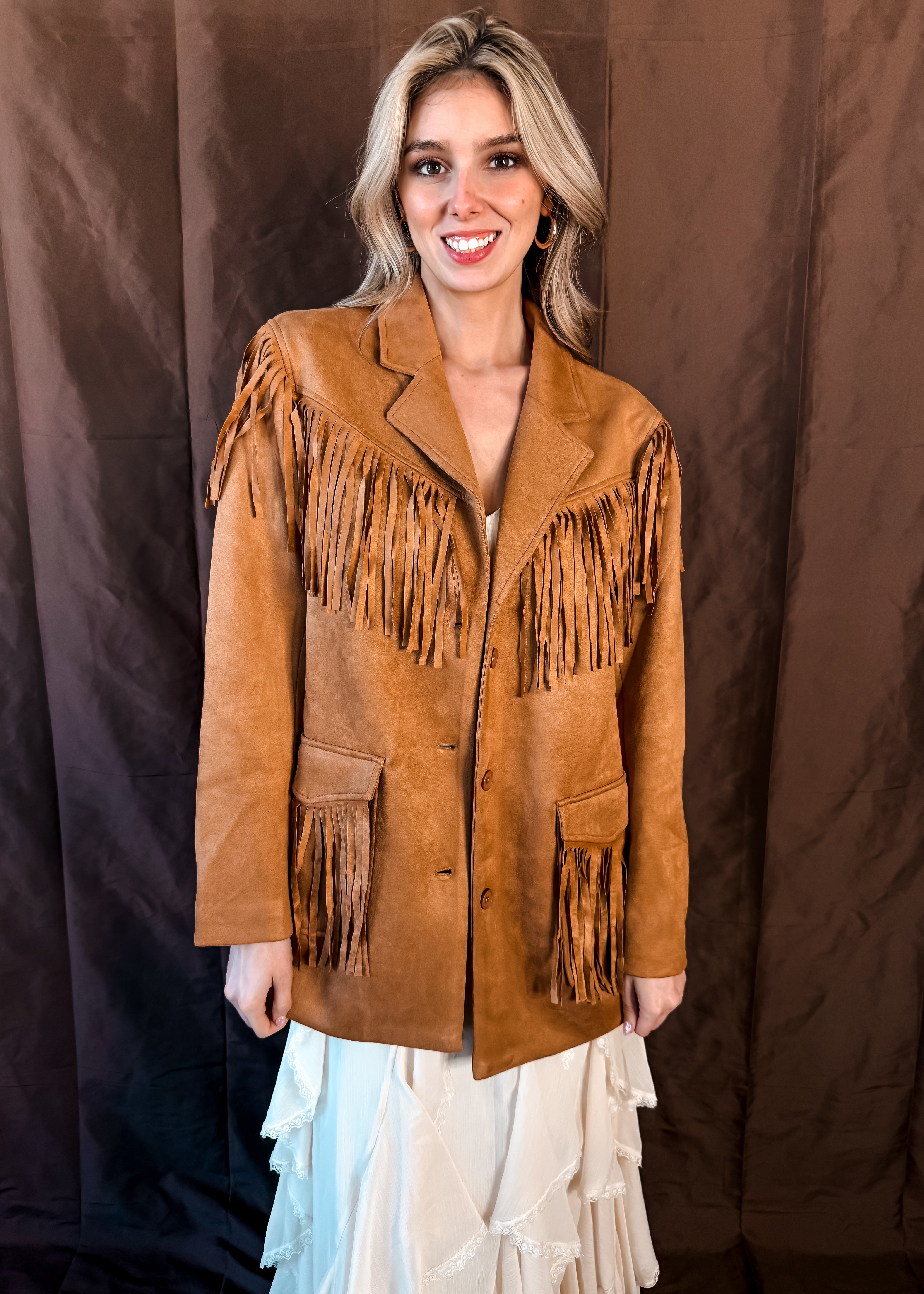 Stock Show Fringe Jacket Brown