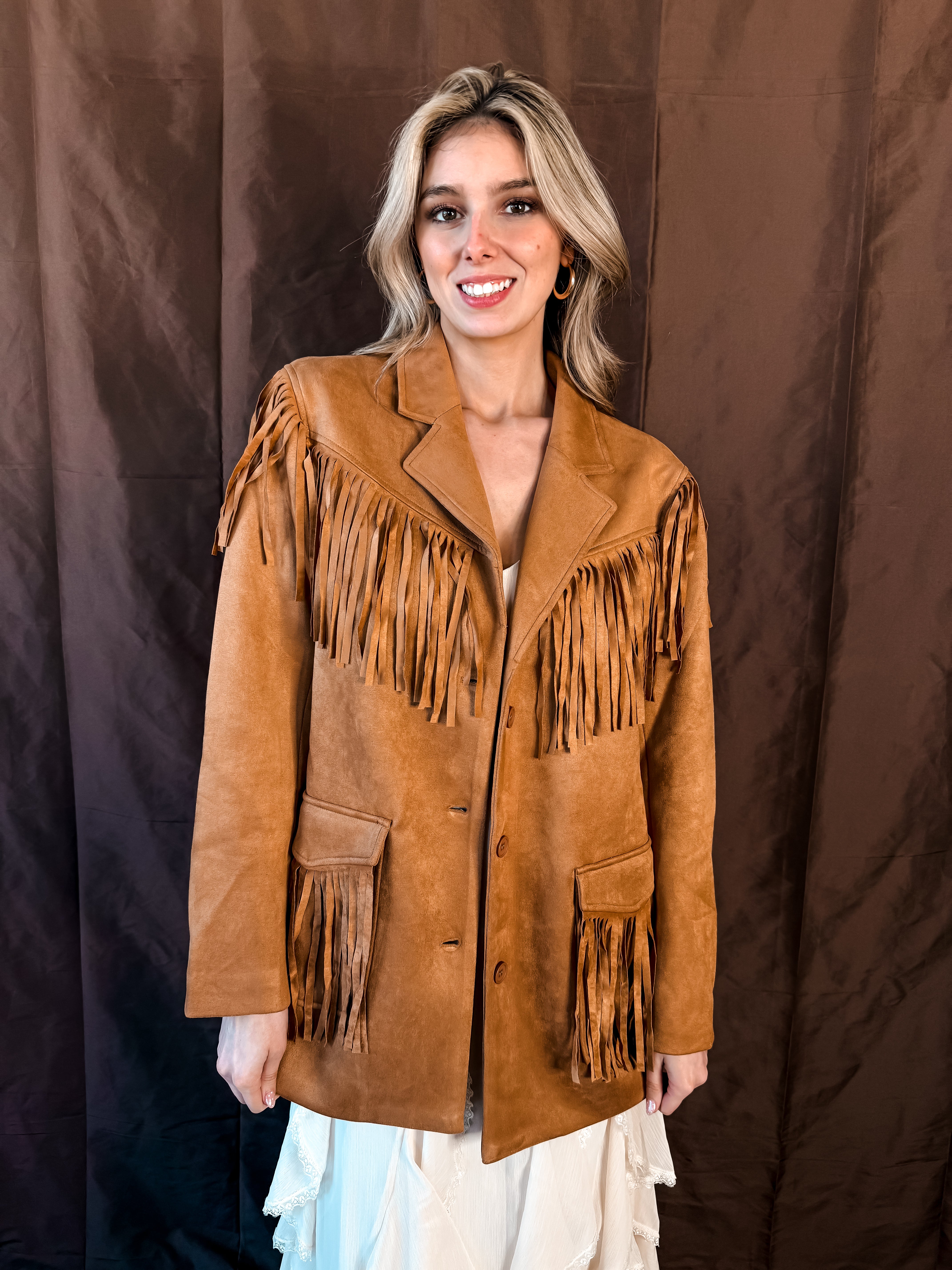 Stock Show Fringe Jacket Brown
