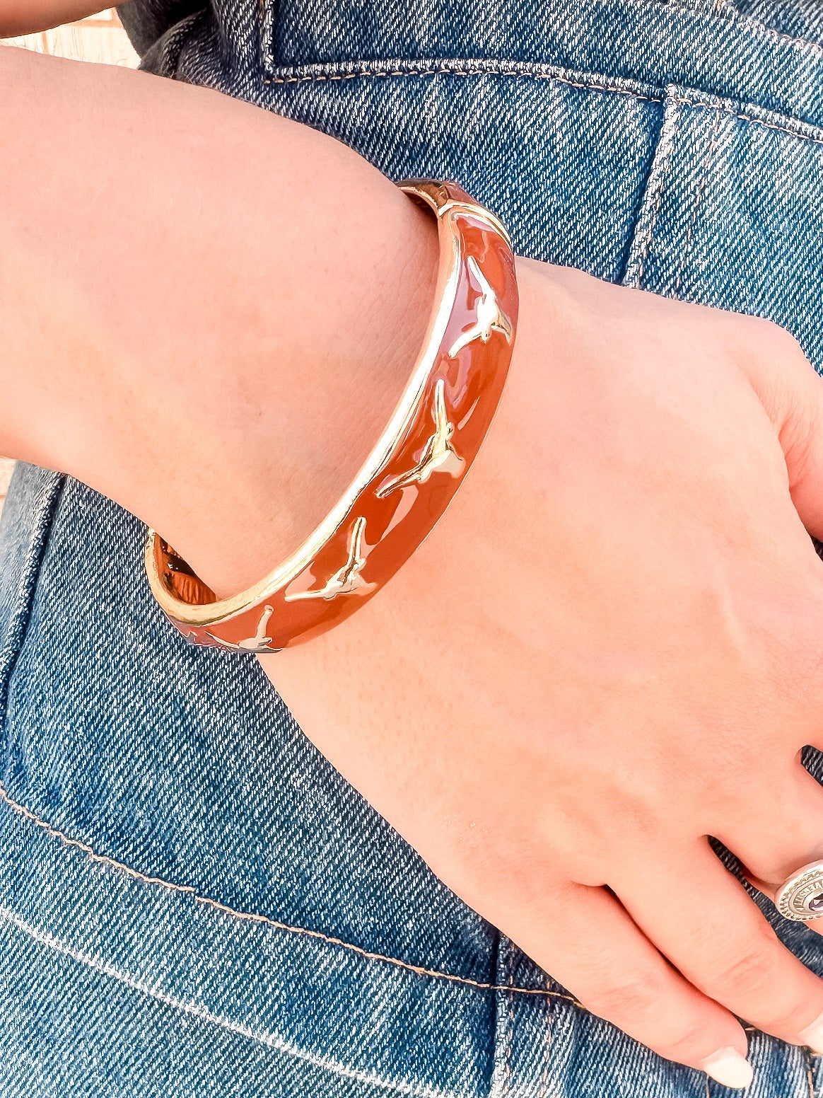 Longhorns Logo Bangle - Orange