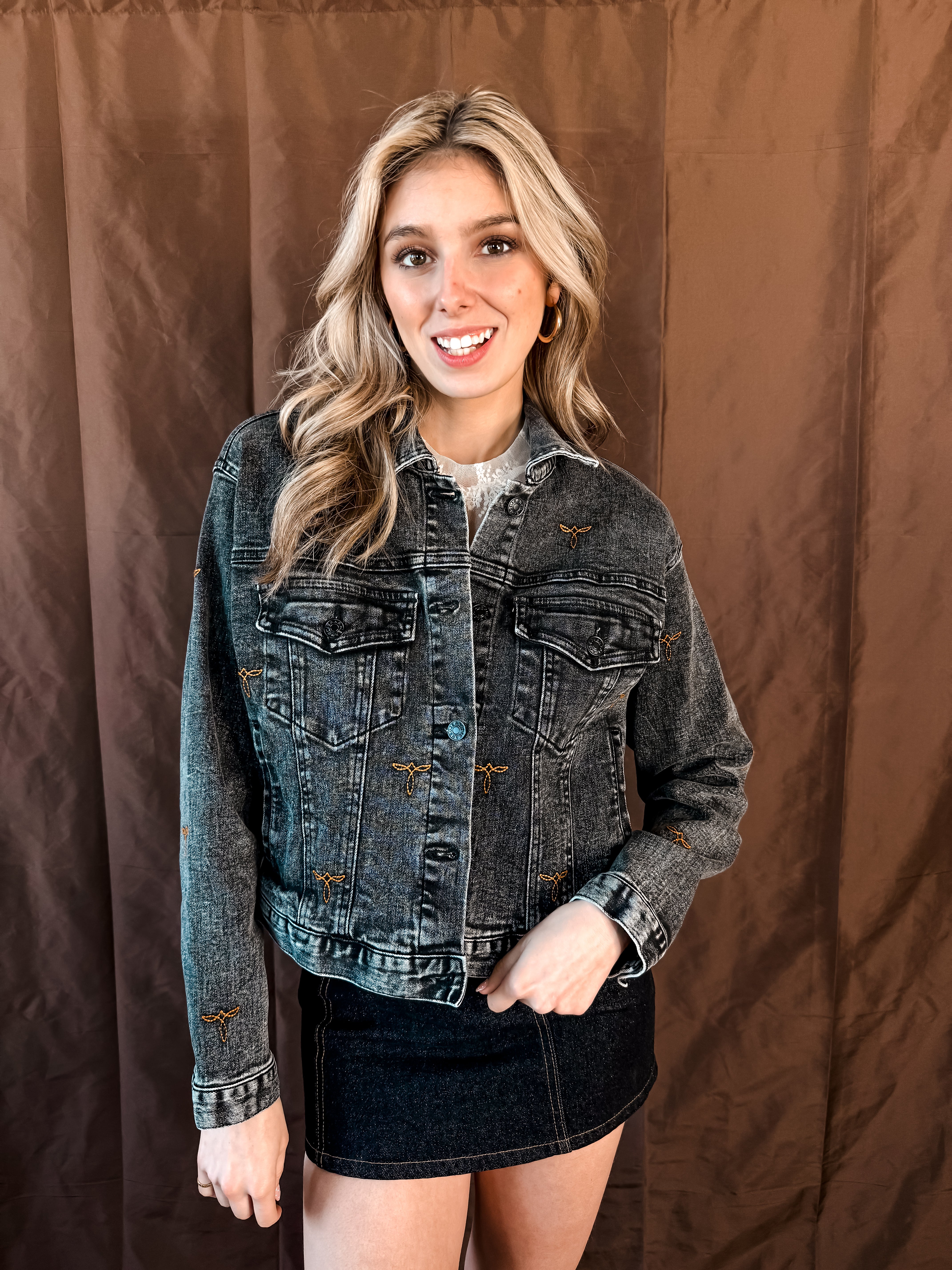 Boot Stitch Denim Jacket - Black