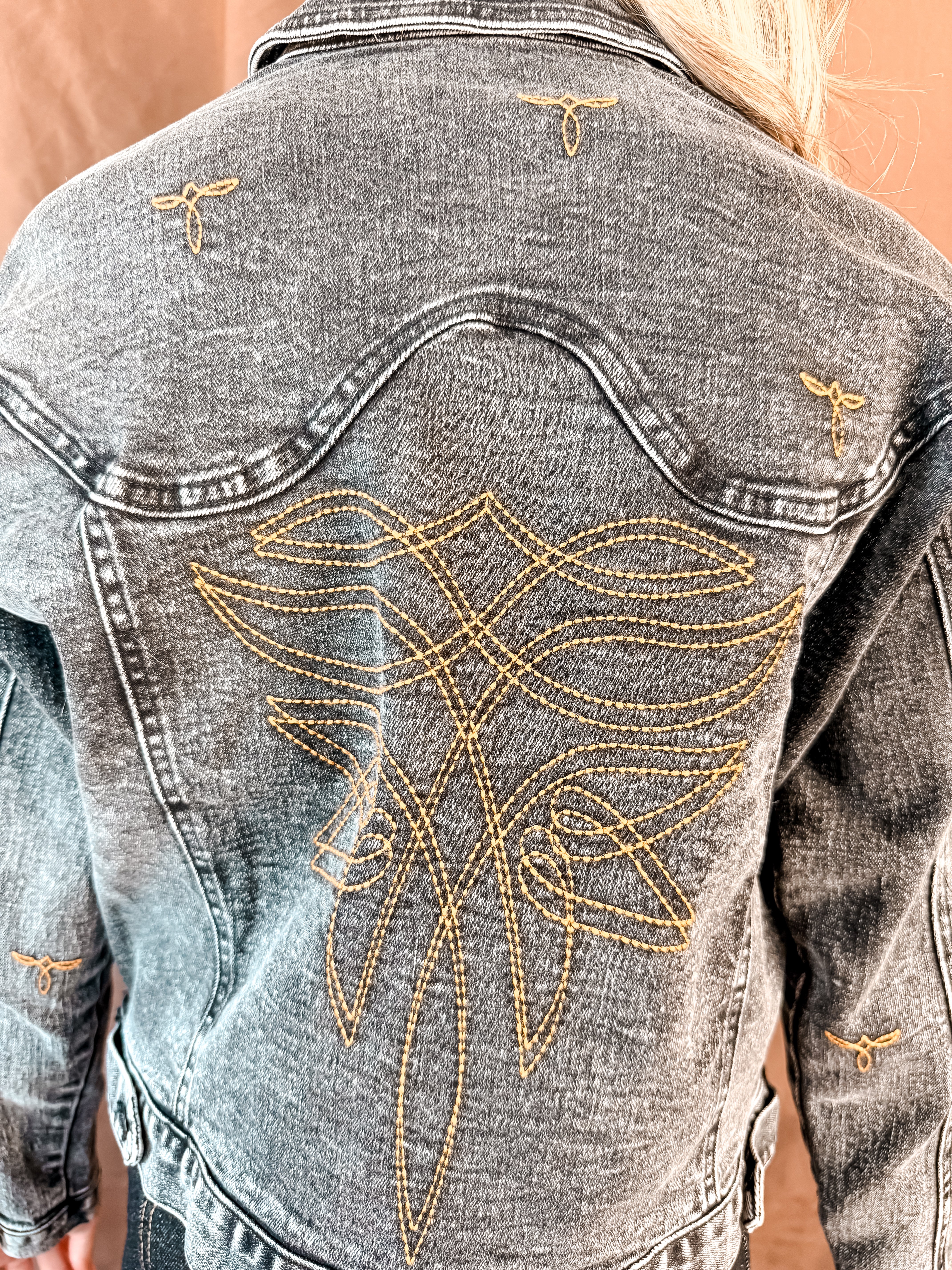 Boot Stitch Denim Jacket - Black