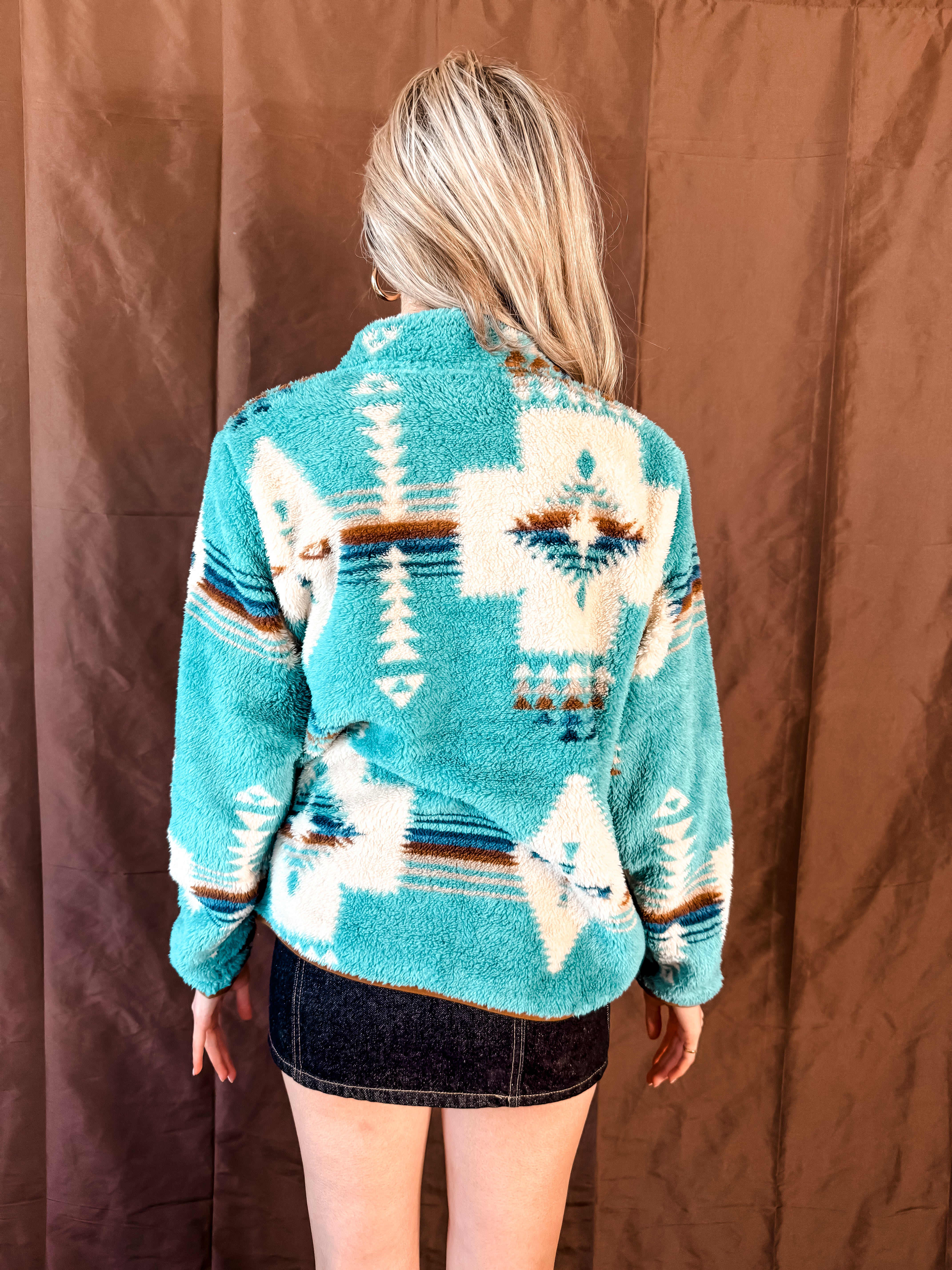 Berber Snap Front Sweatshirt - Agave