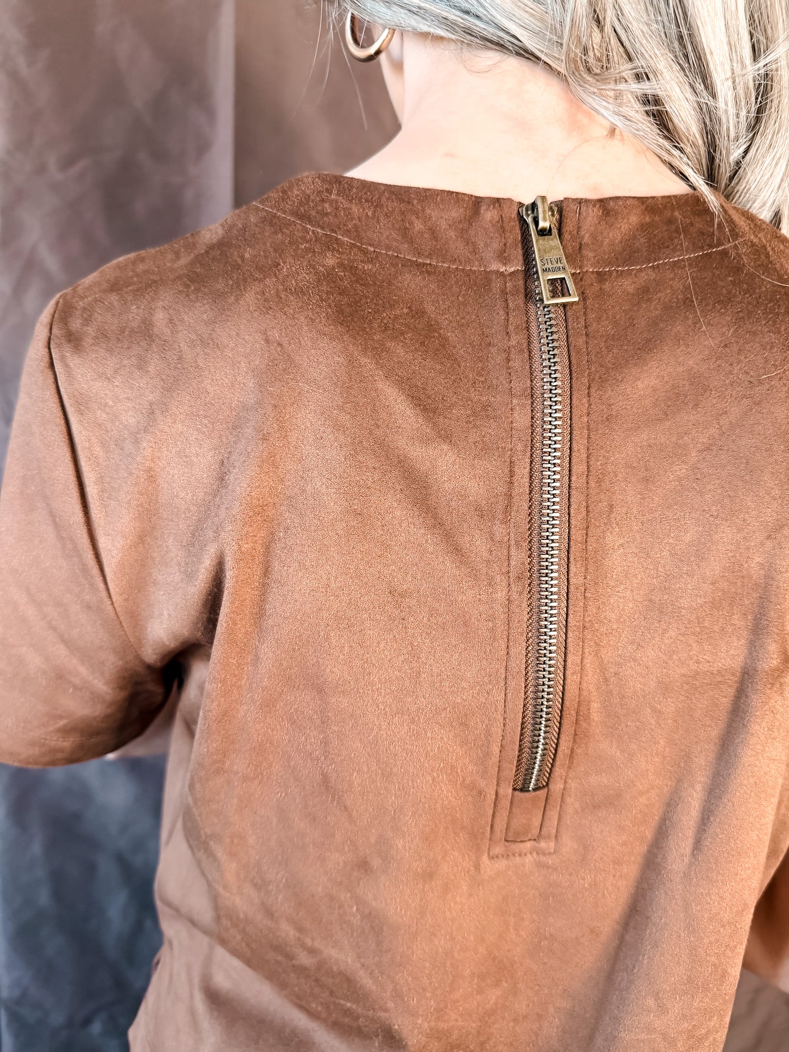 Ezra Suede Top - Coffee