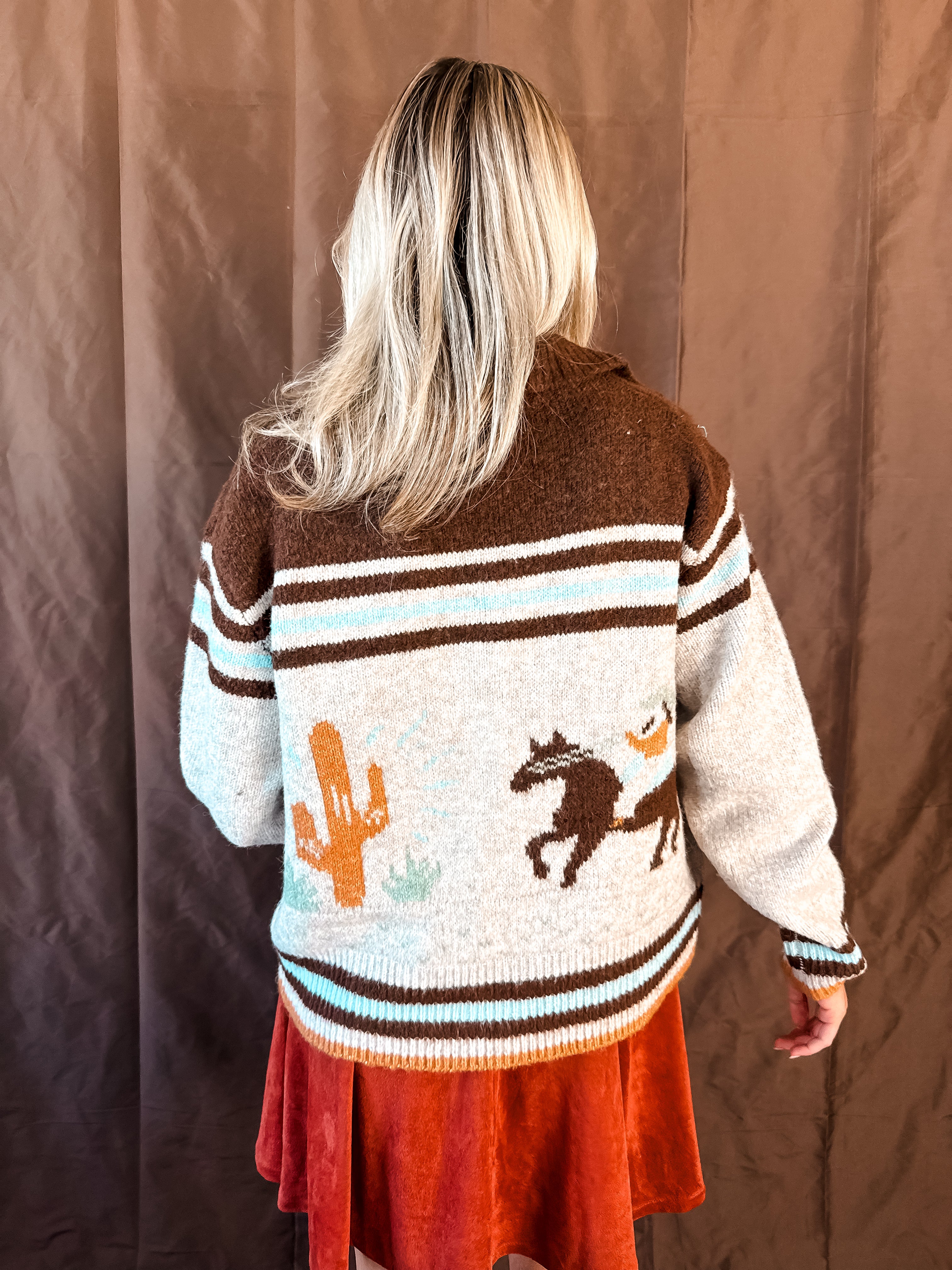 Cactus Cowboy Cardigan - Oatmeal