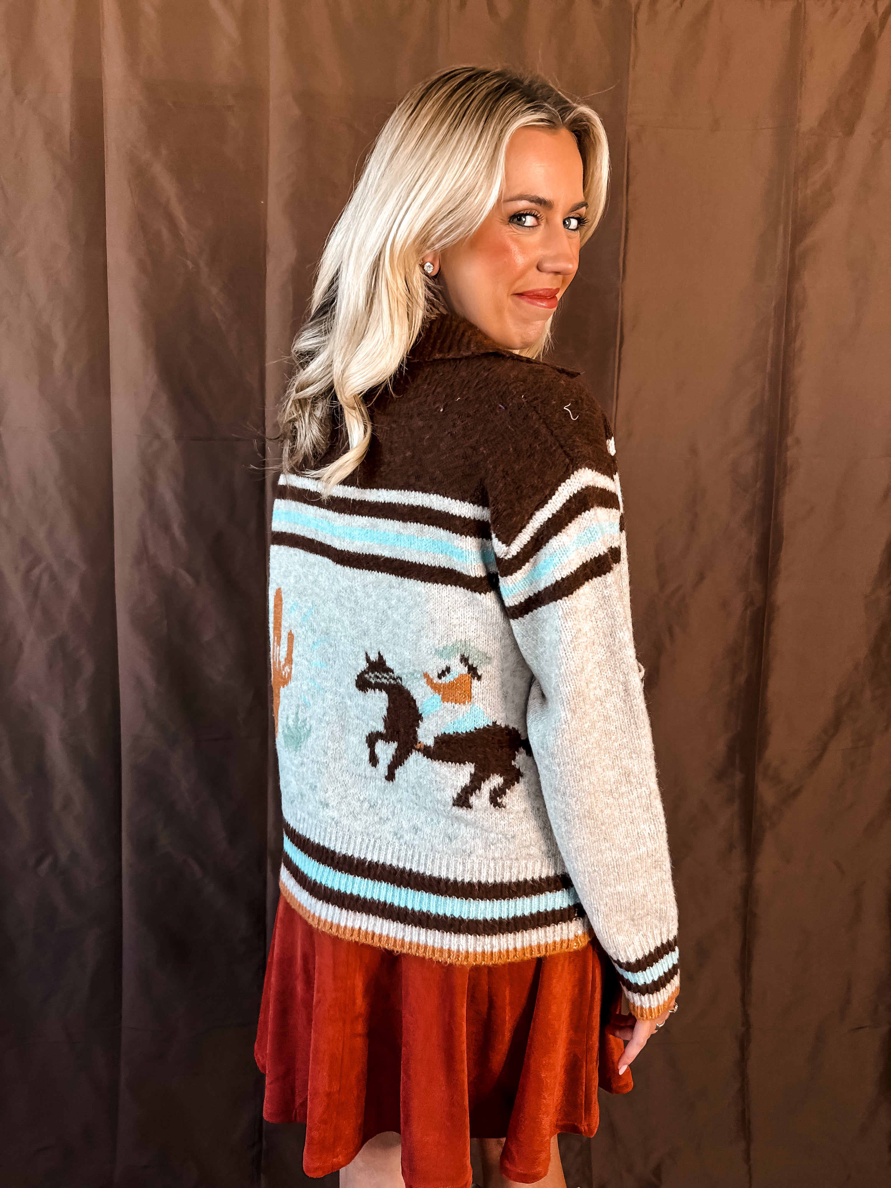 Cactus Cowboy Cardigan - Oatmeal