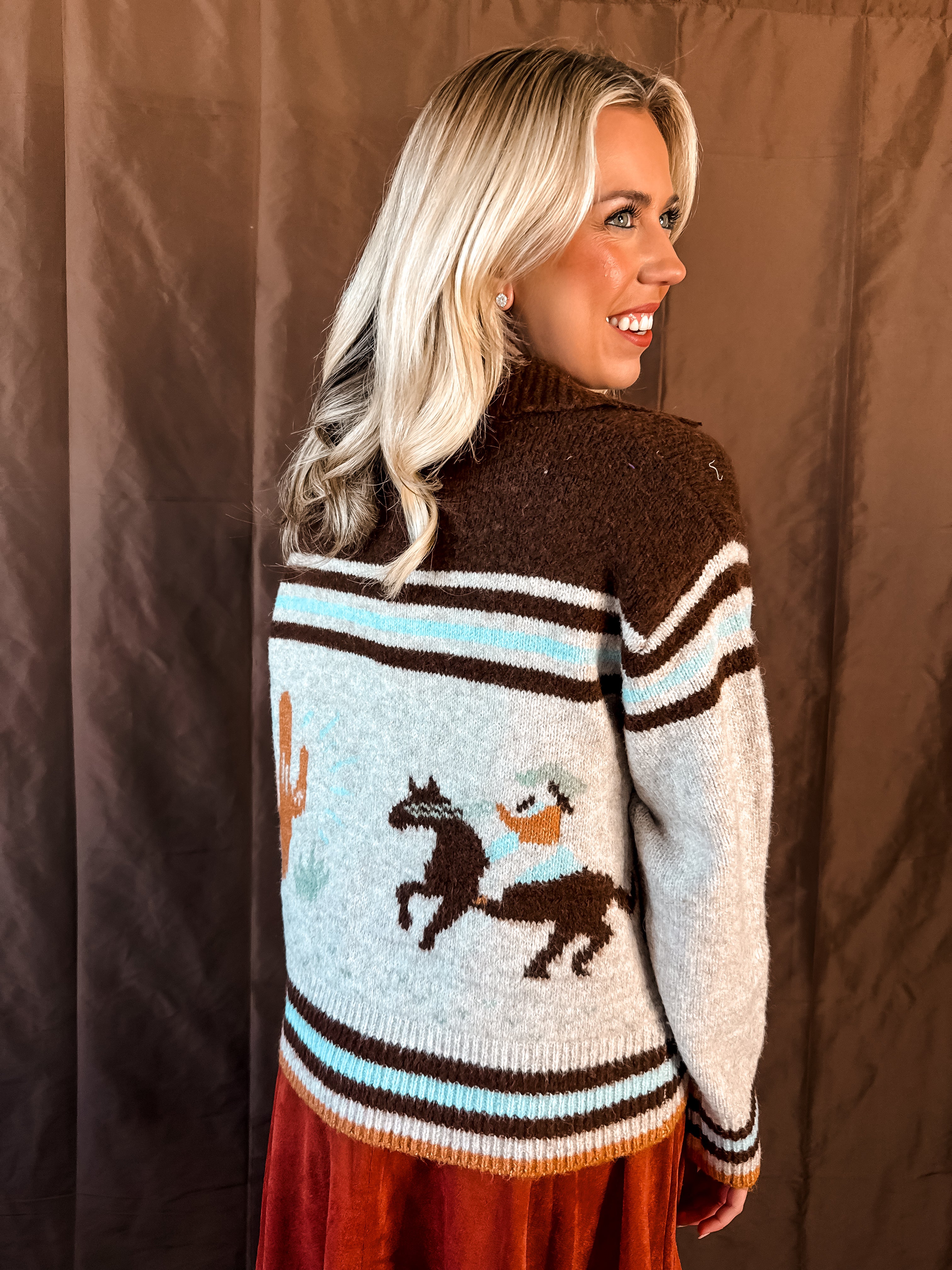 Cactus Cowboy Cardigan - Oatmeal