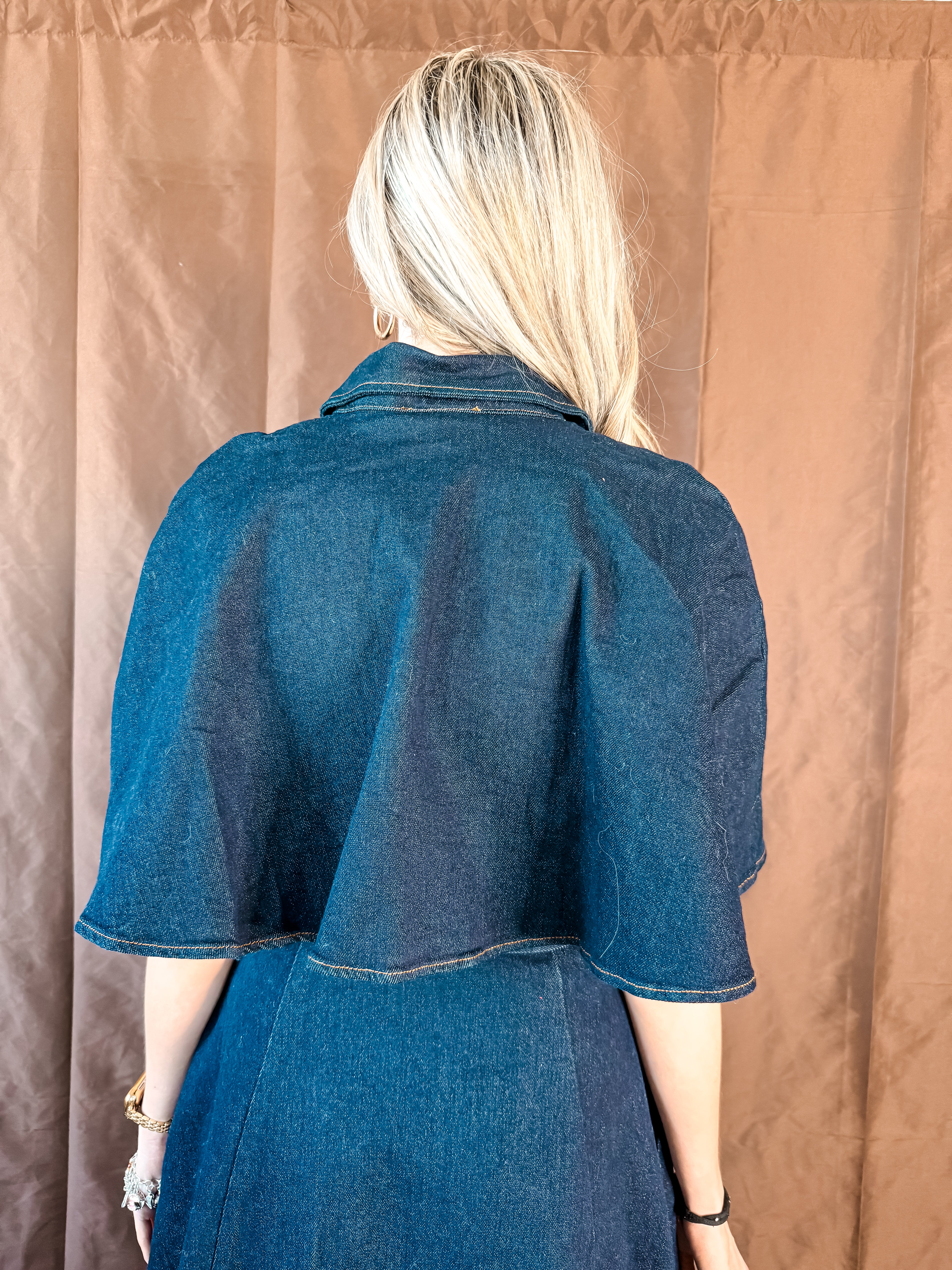 Marval Denim Cape Dress