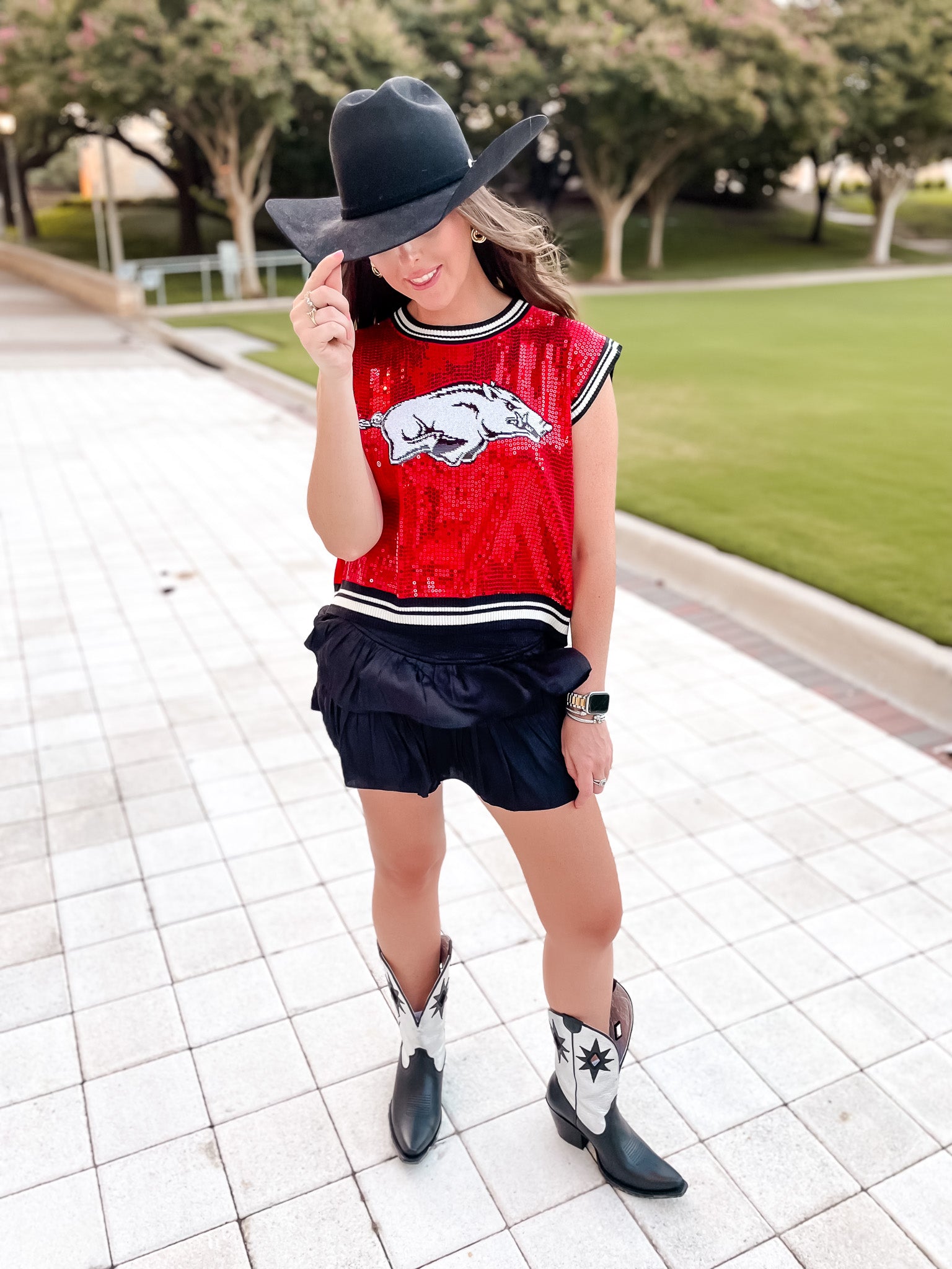 Queen Of Sparkles - Arkansas Sequin Mascot Tank